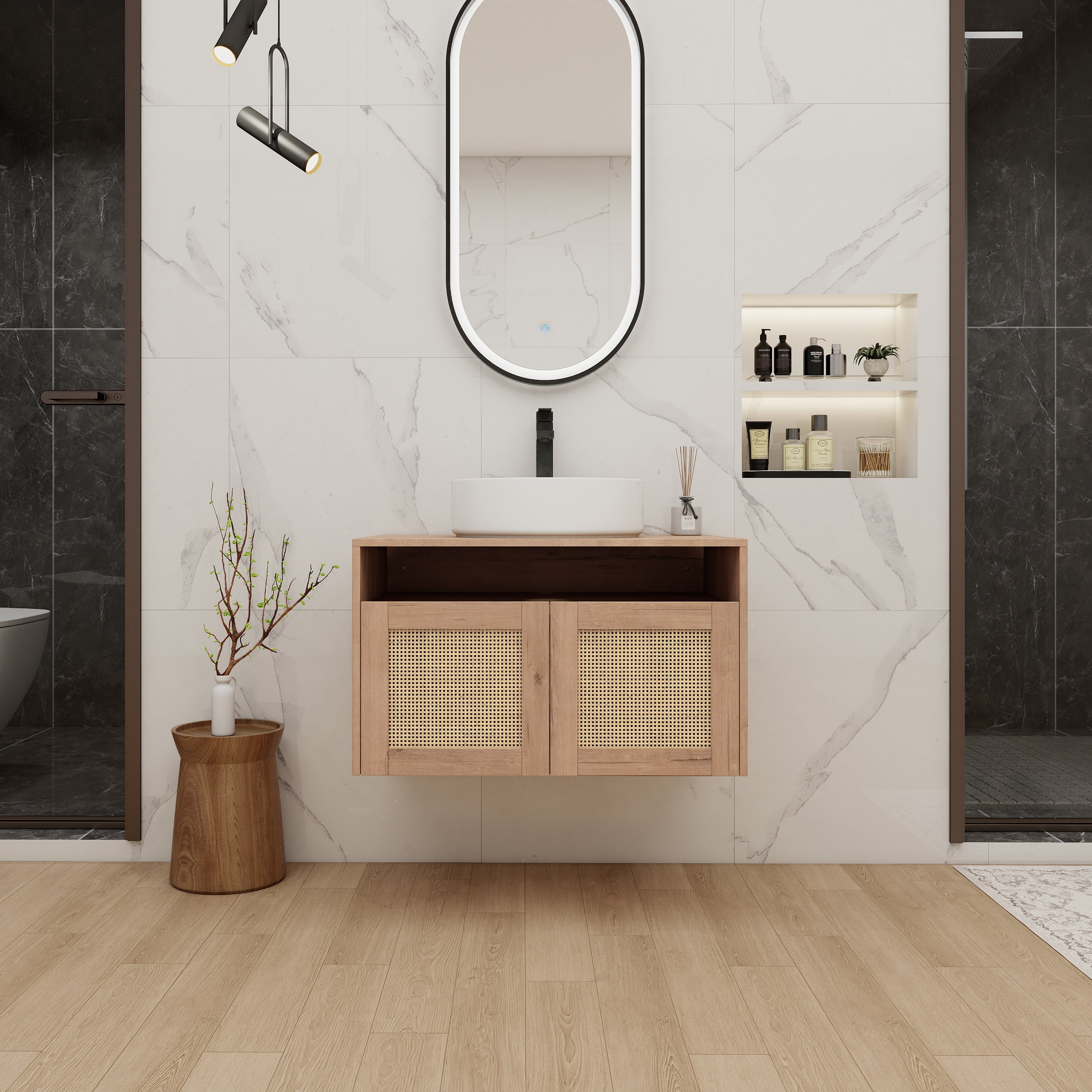 30" Bathroom Vanity with Ceramic Art Sink