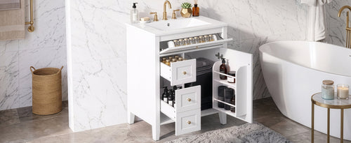 24" Modern Bathroom Vanity with Ceramic Sink