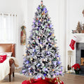 7.5ft Flocked Christmas Tree with 400L Colorful LED Lights