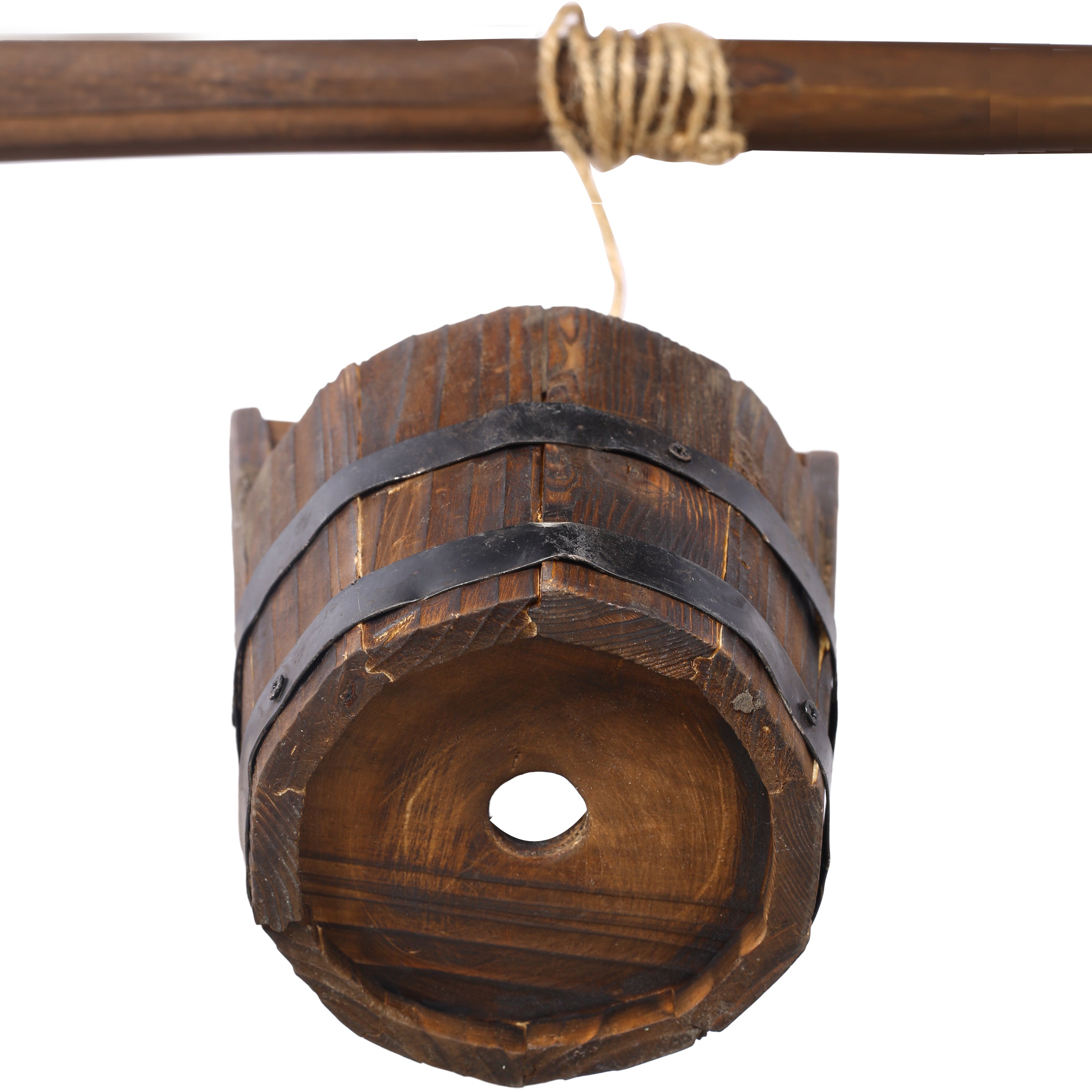 Rustic Wooden Wishing Well Planter