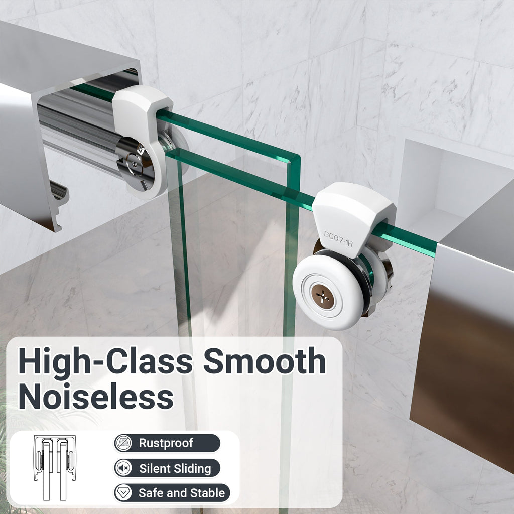 Semi-Frameless Double Sliding Shower Door
