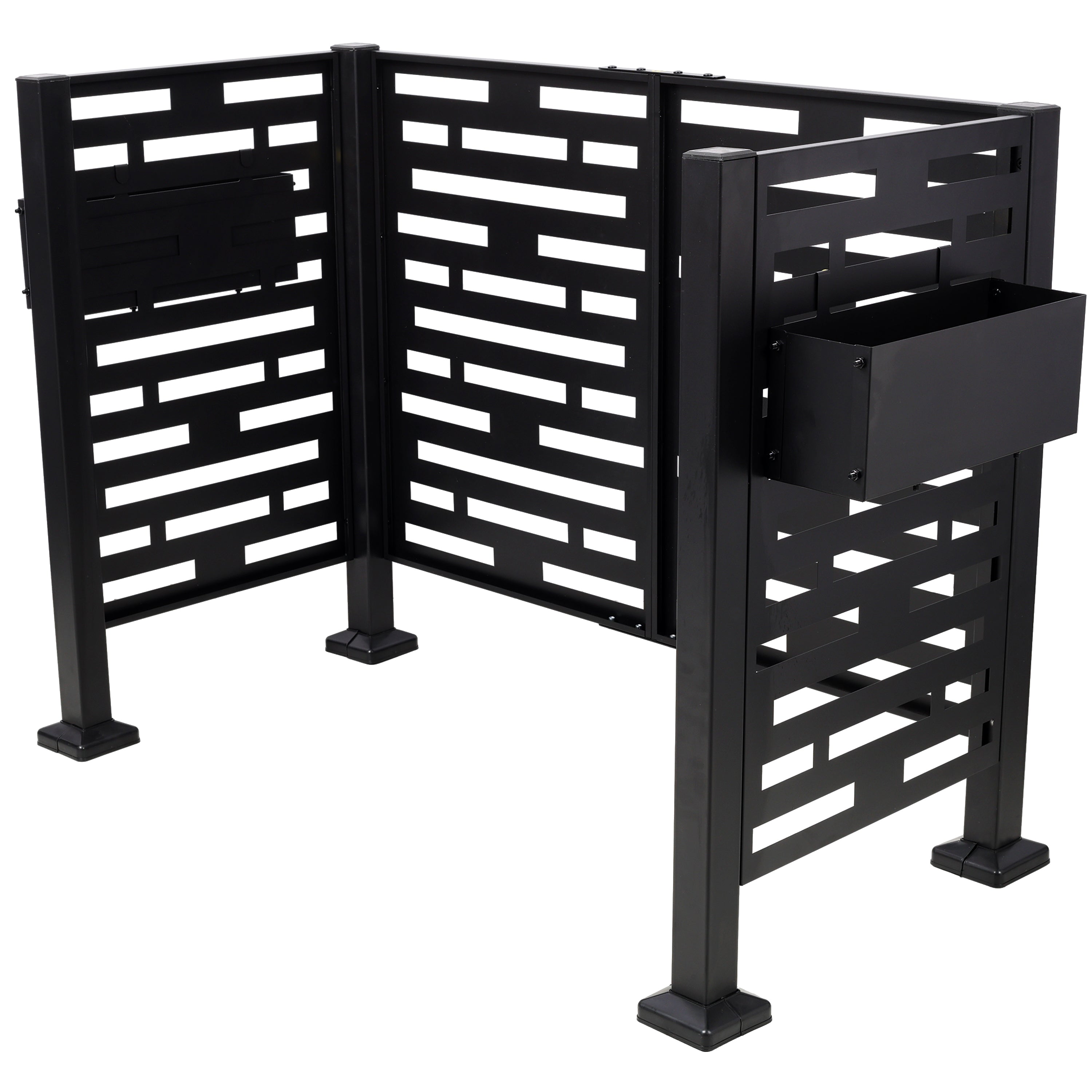 4x2 Ft Metal Air Conditioner Fence with Planter Boxes