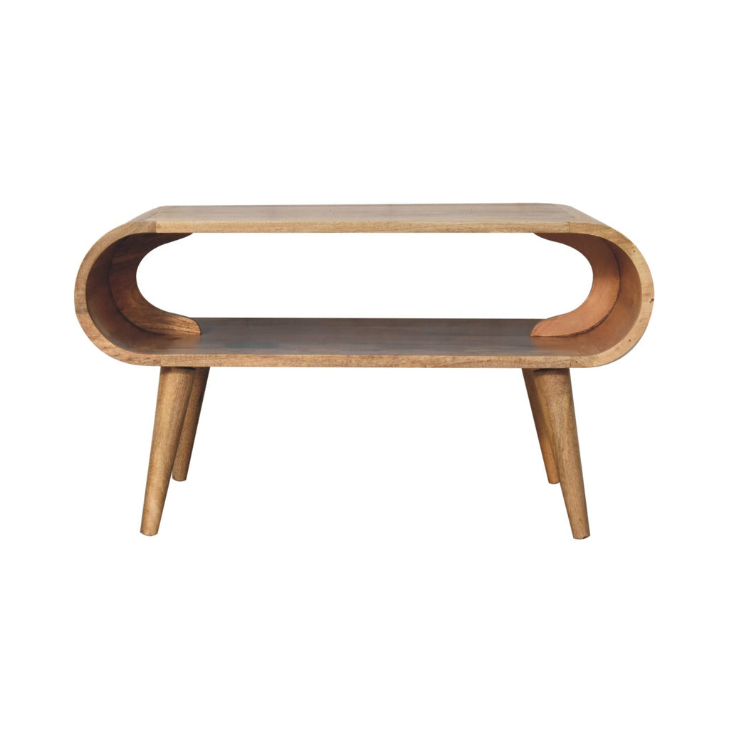 Solid Wood Open Oak-ish Coffee Table, Nordic Legs