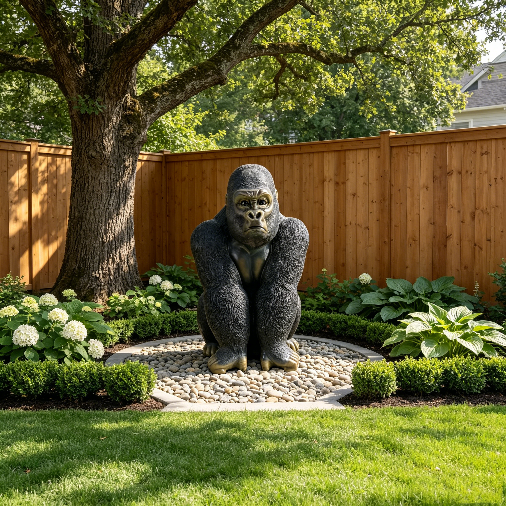 Realistic Silverback Gorilla Figurine