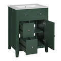 Bathroom Vanity With Basin, Rectangular Cabinet With 2 Drawers And Soft Closing Door