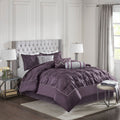 7 Piece Tufted Comforter Set Plum Queen