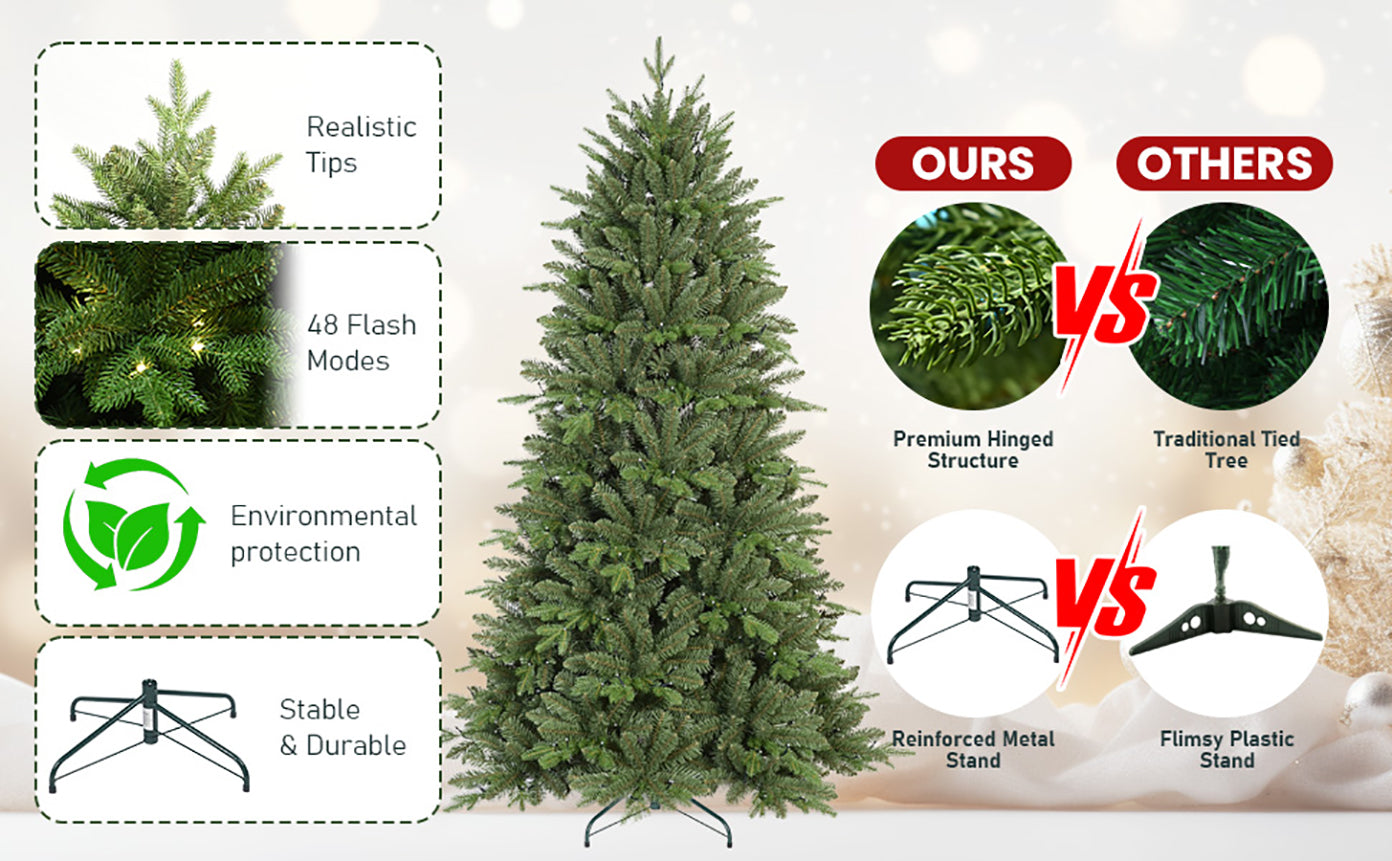 7FT Prelit Christmas Tree with 340 RGB LED Lights