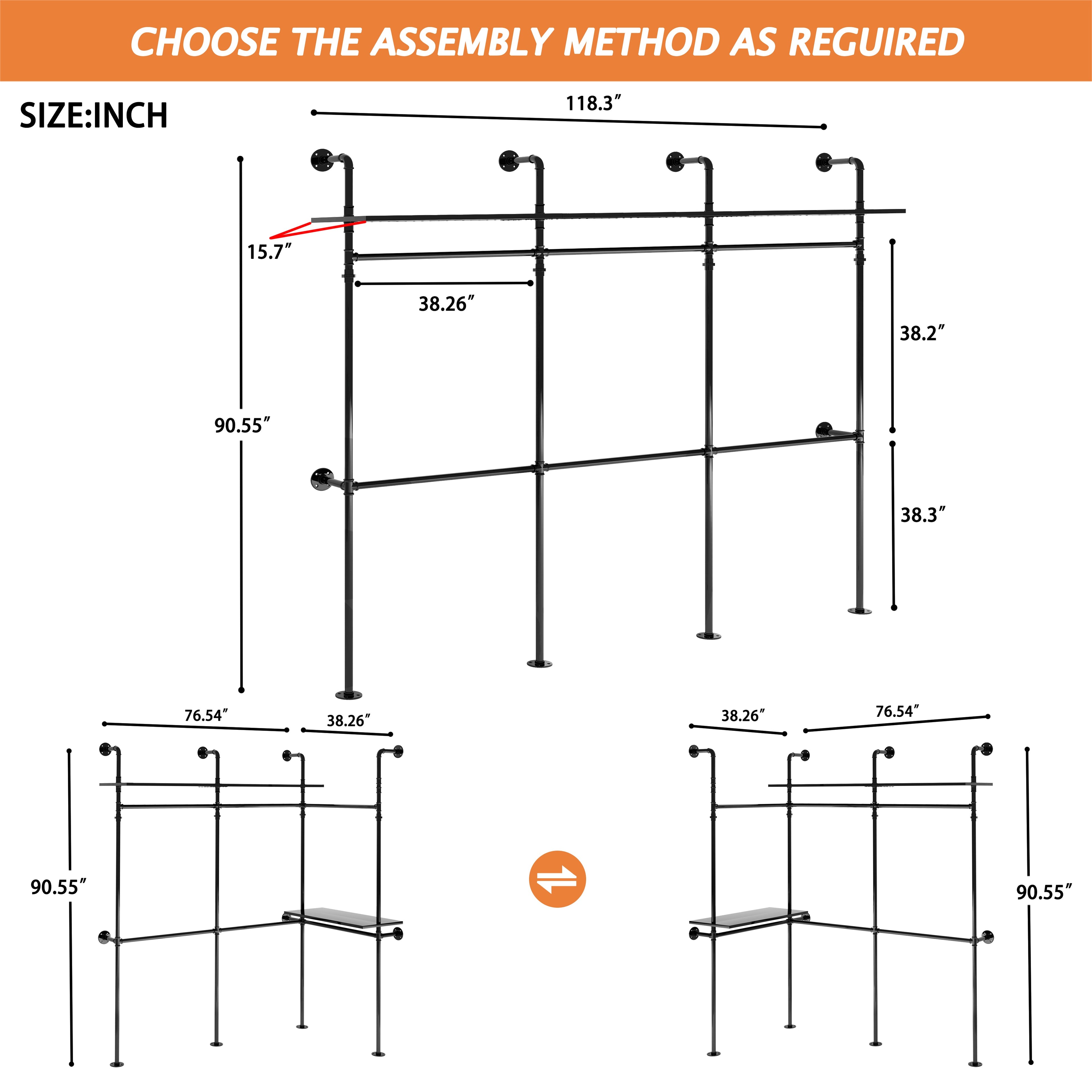Industrial Pipe Clothing Rack