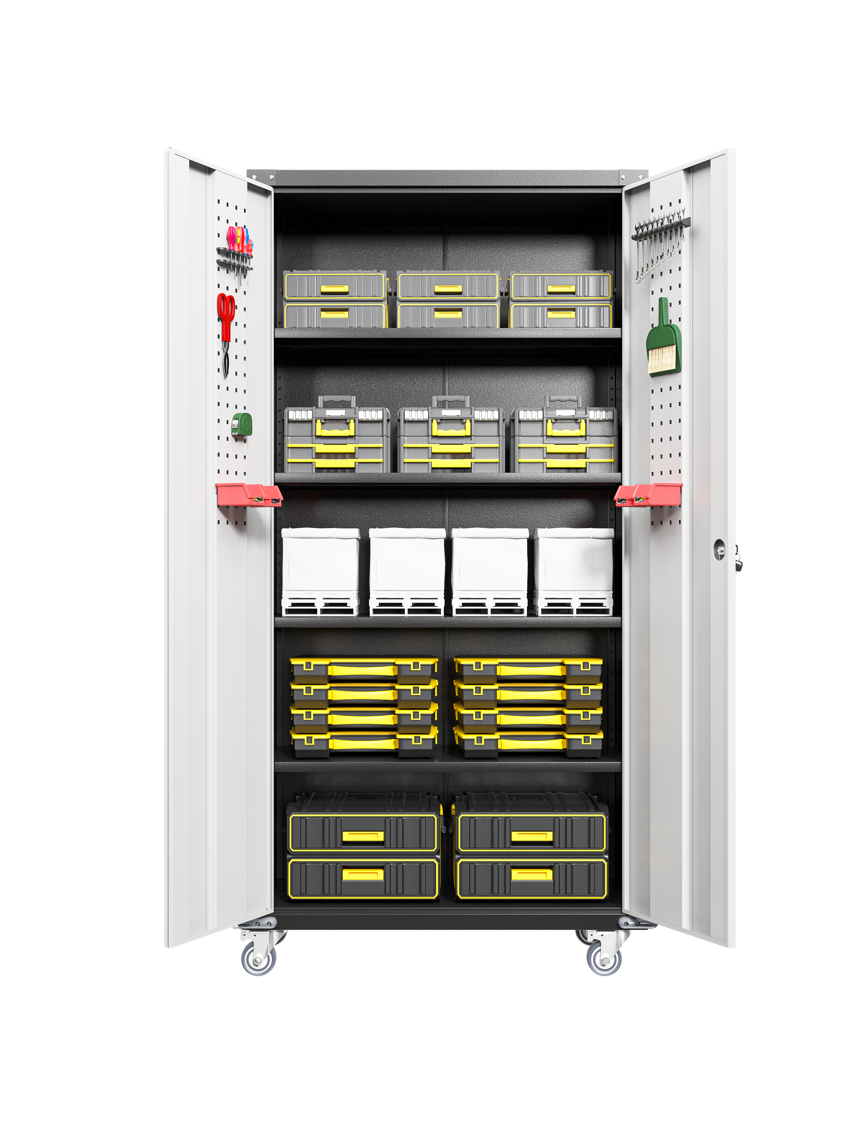 Garage Storage Cabinets with Locking Doors and 4 Adjustable Shelves