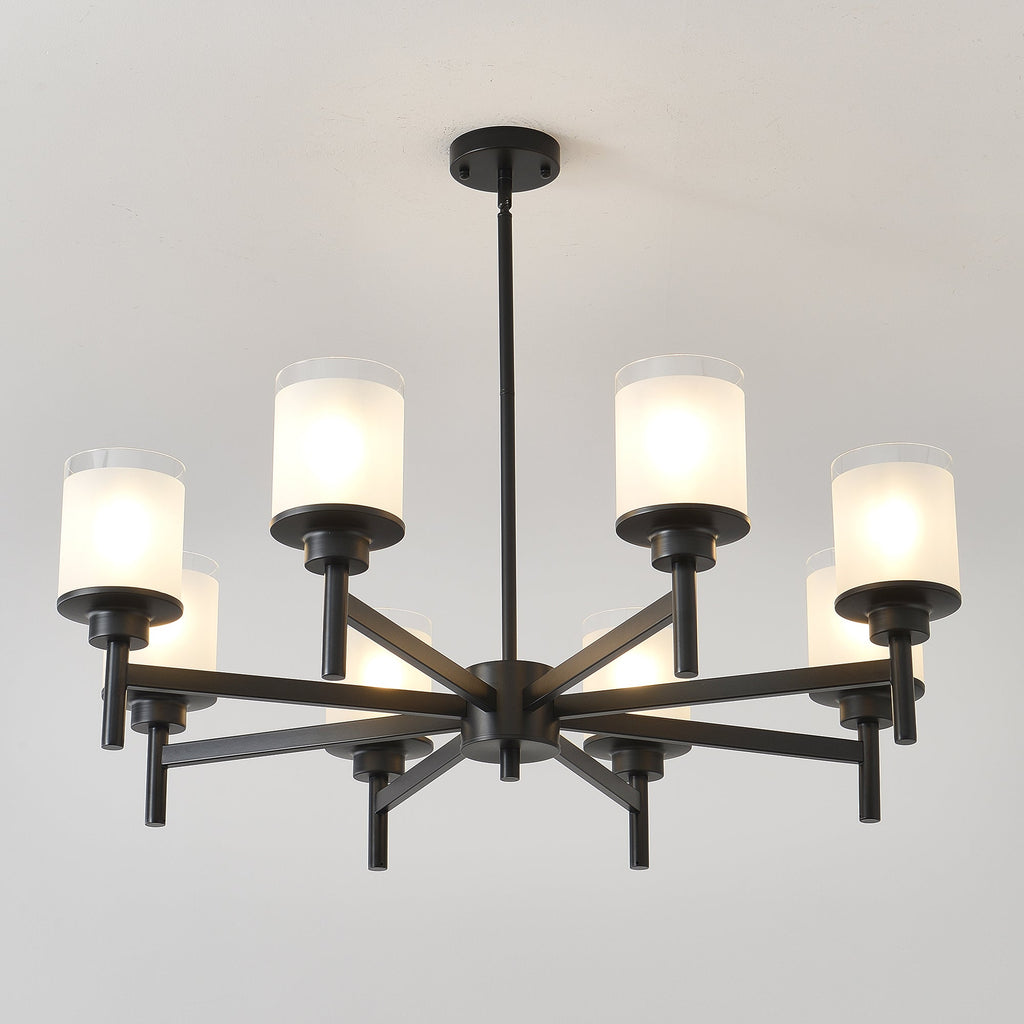 8-Light Frosted Glass Farmhouse Chandelier