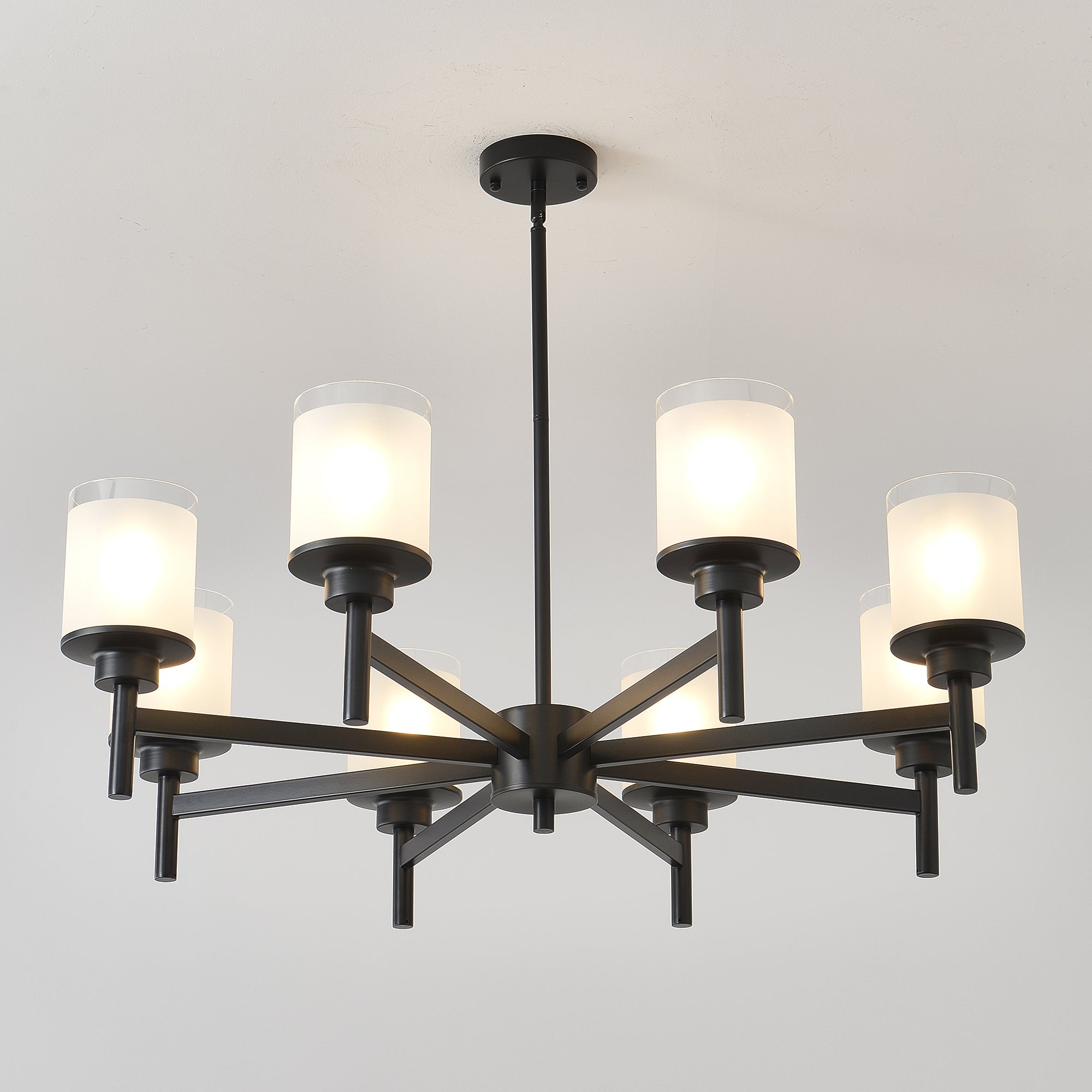 8-Light Frosted Glass Farmhouse Chandelier
