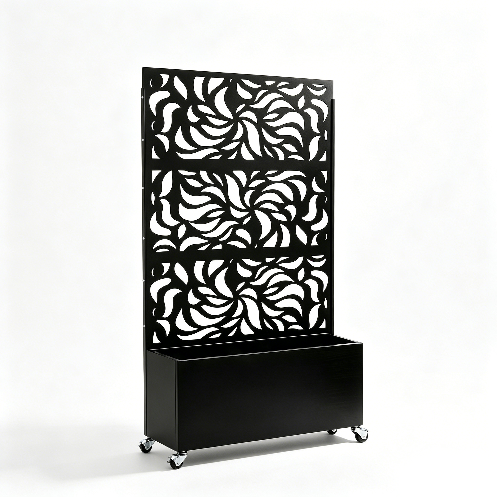 70.87" H × 46.06" W Leaf Pattern Privacy Screen with Planter Box