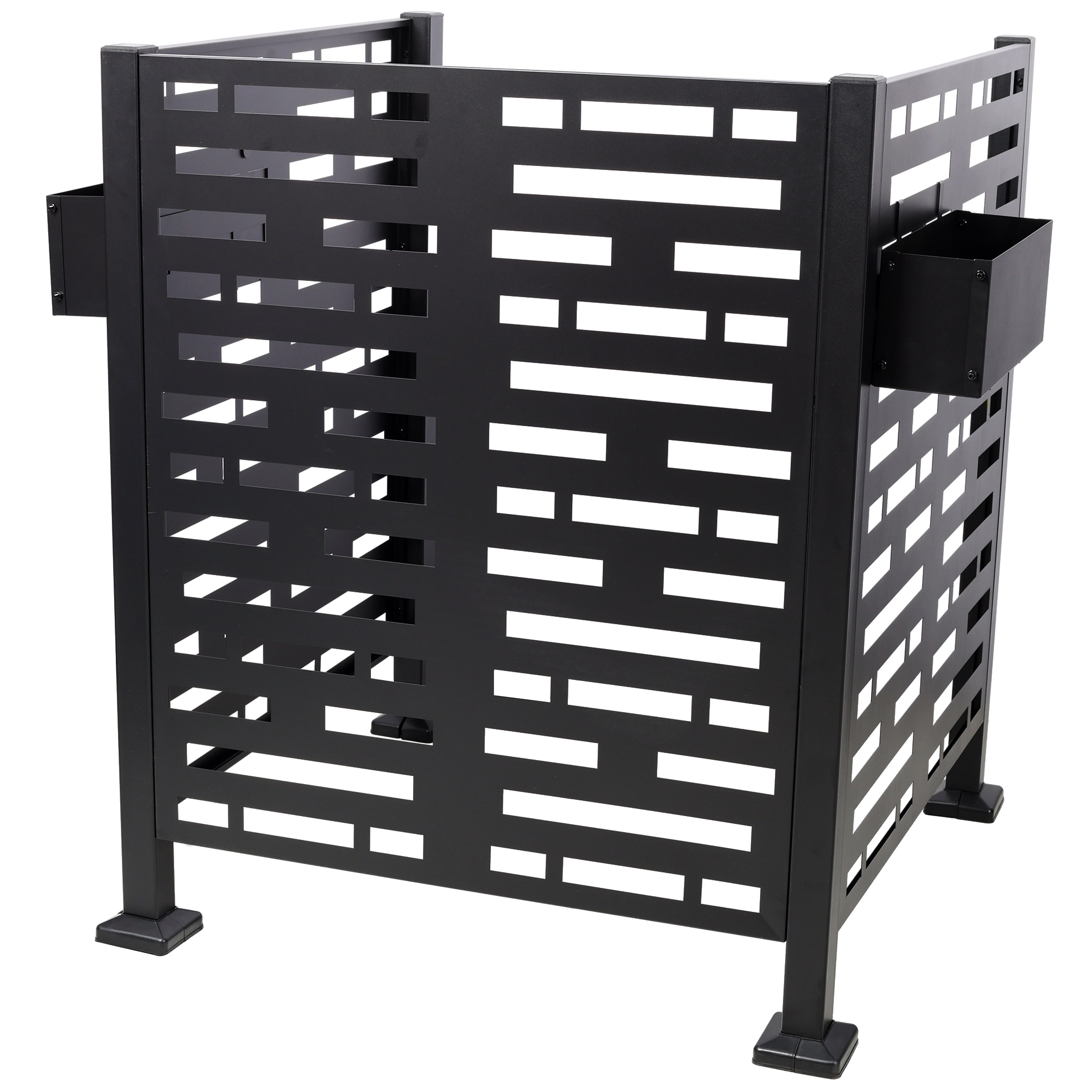 3x3 Ft Metal Air Conditioner Privacy Fence with Planter Boxes