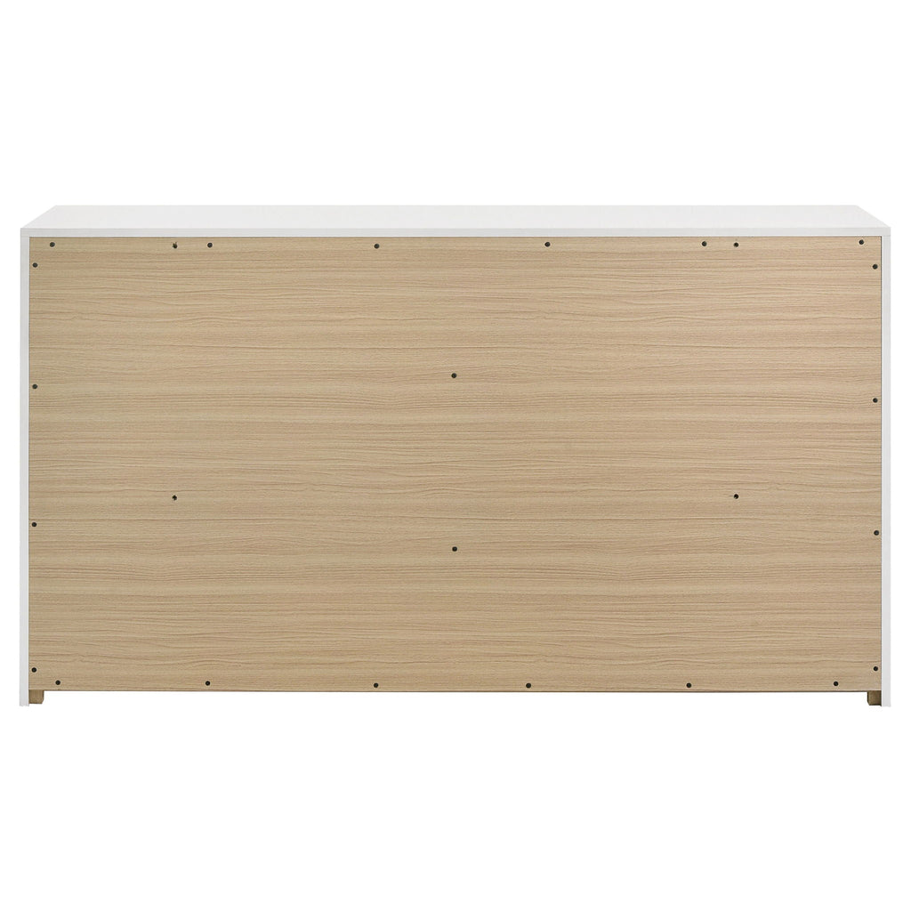Ines 6-drawer Bedroom Dresser Cabinet White High Gloss