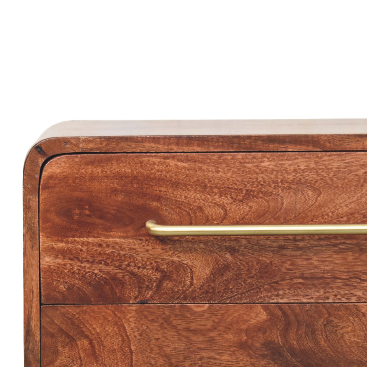 Solid Wood 3-Drawer Rounded Chest