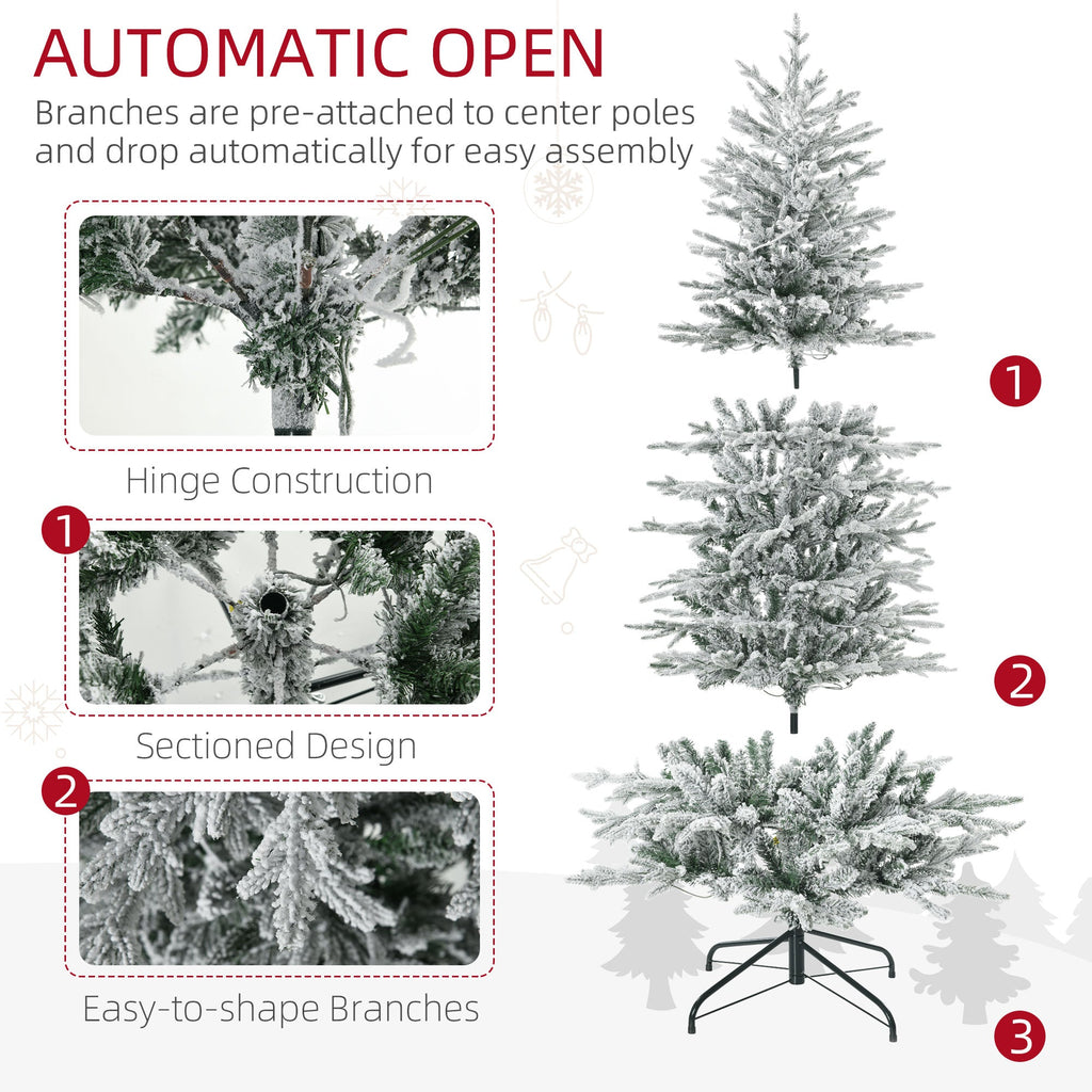 HOMCOM 6ft Tall Prelit Artificial Christmas Tree