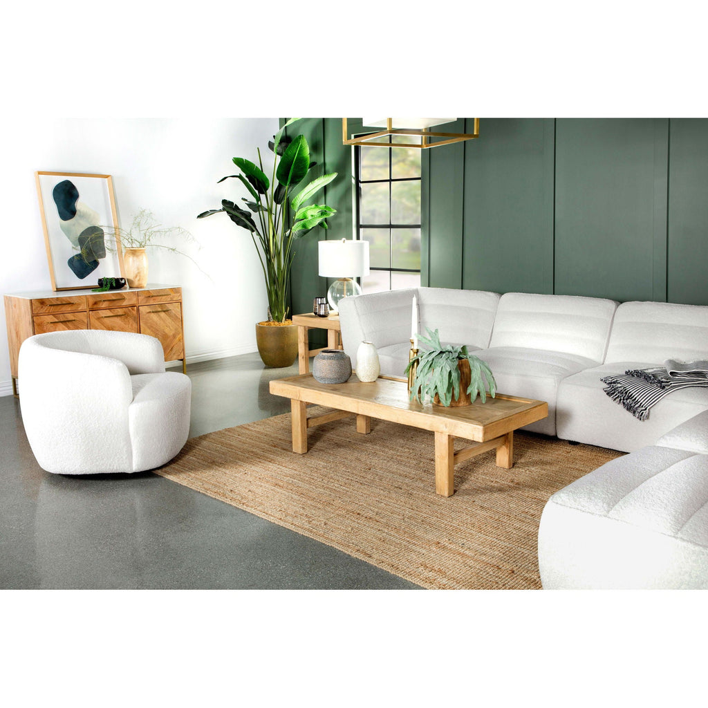 Denae - Upholstered Swivel Chair - Ivory