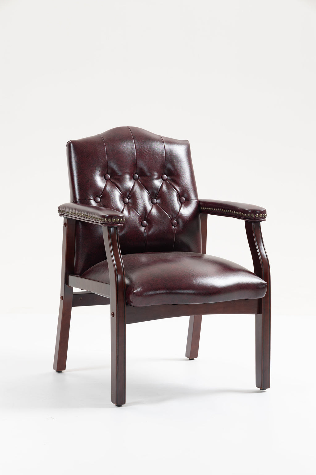 Burgundy Leather Reception Guest Chairs