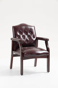 Burgundy Leather Reception Guest Chairs