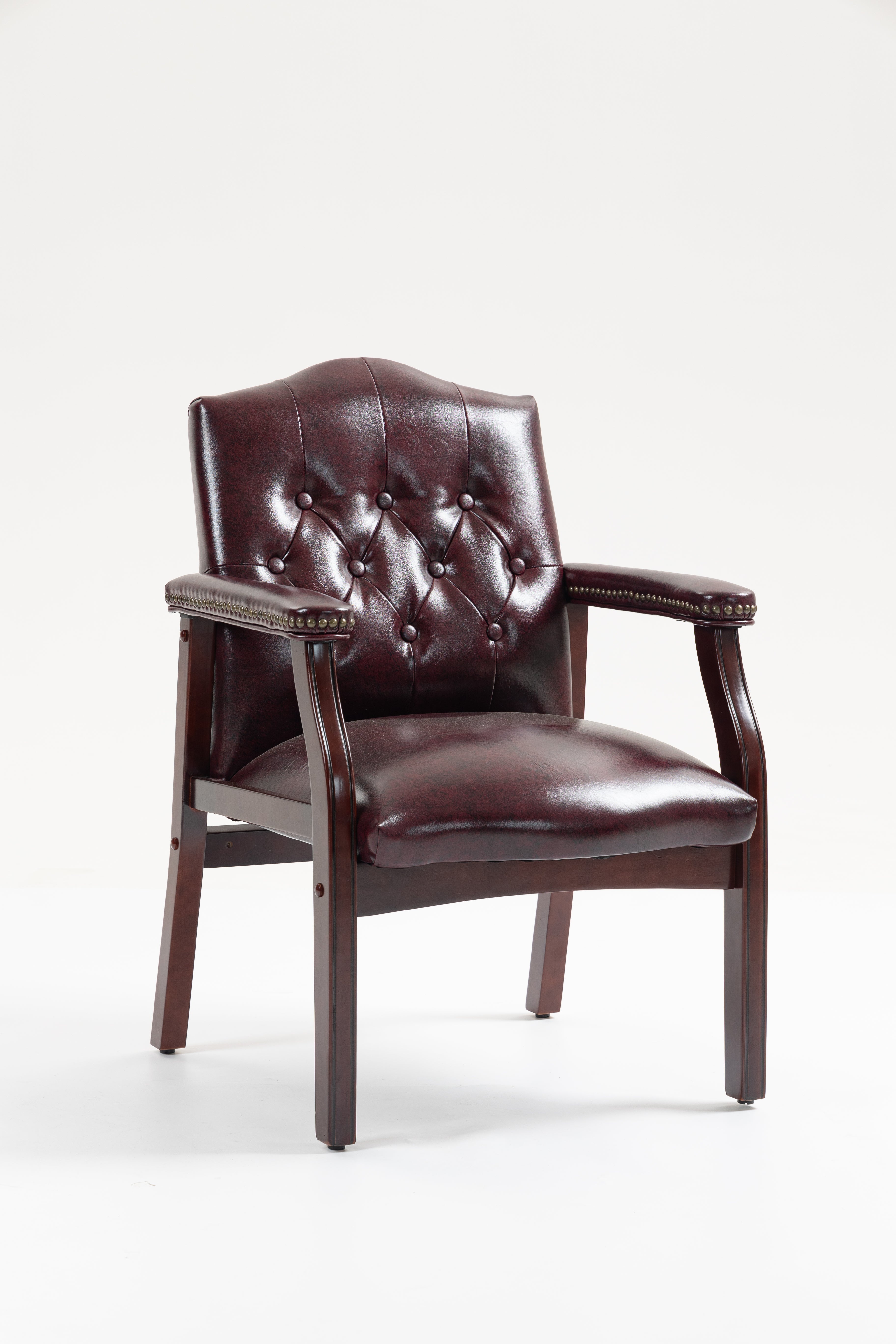 Burgundy Leather Reception Guest Chairs