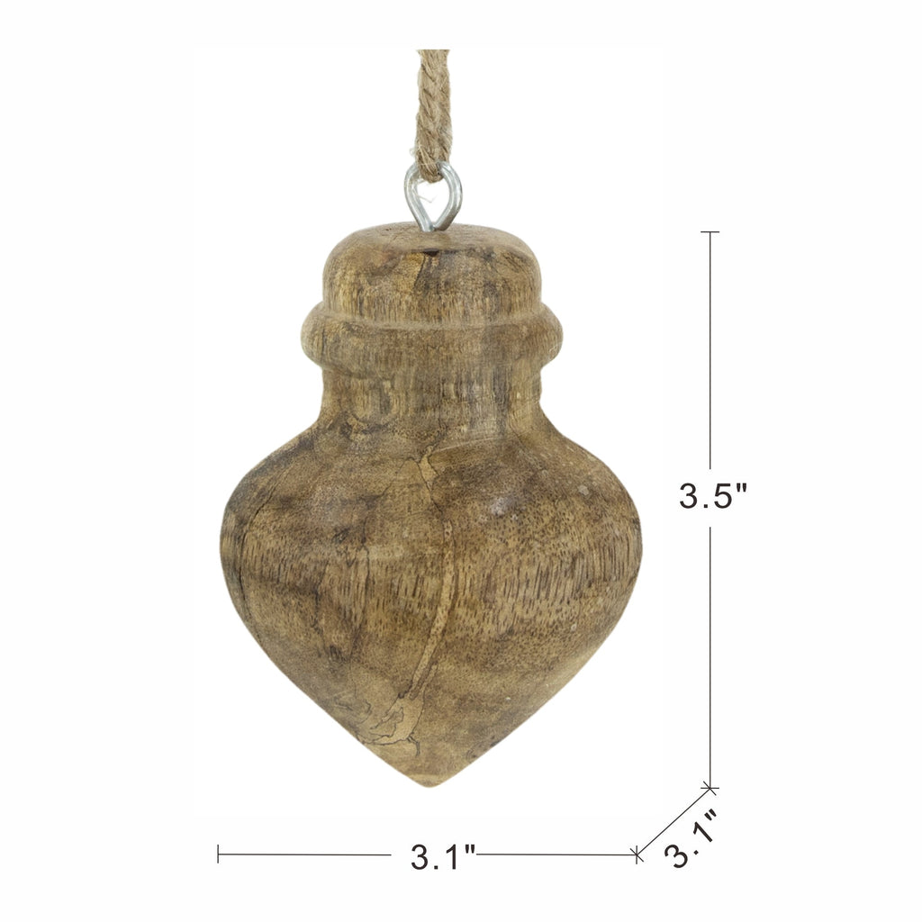 Wooden Hanging Ornaments for Christmas Tree - Set of 8