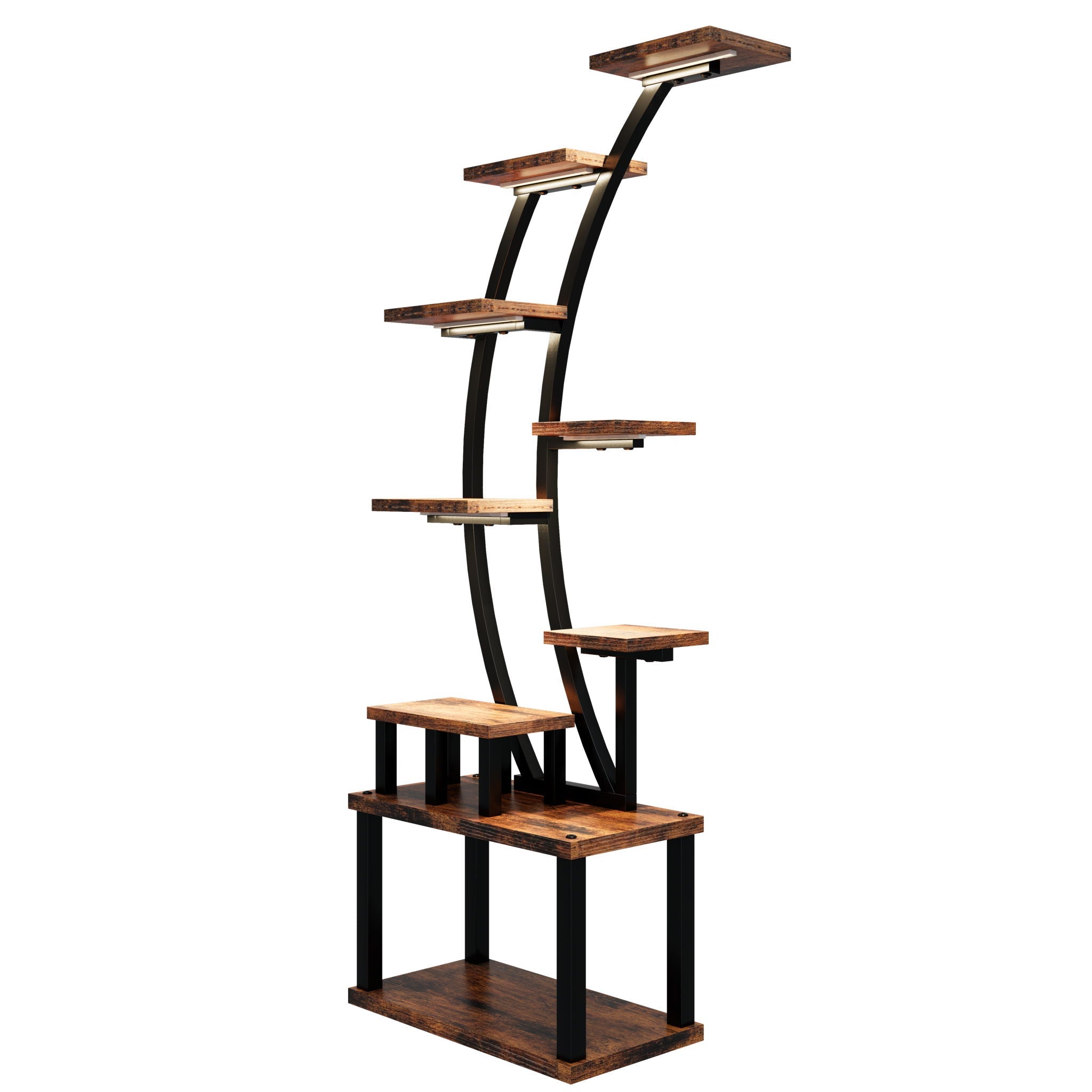 9 Tiered Indoor Plant Stand With 5 Adjustable Grow Lights