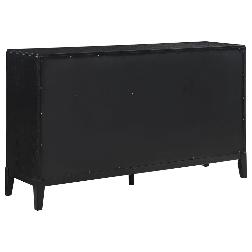 California King 5 Piece Bedroom Set With Fluted Detailing - Black