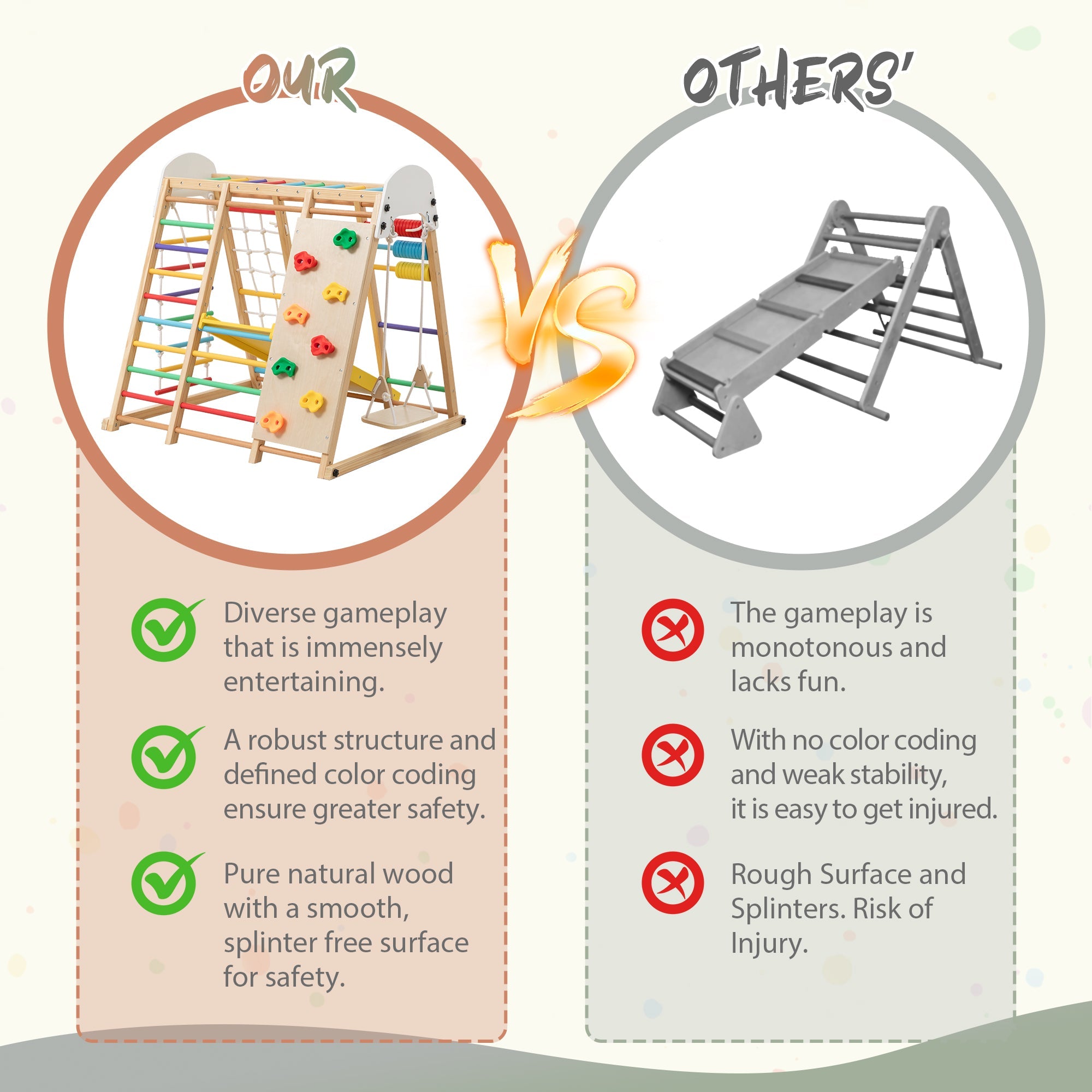 9-in-1 Foldable Kids Climbing Frame & Slide