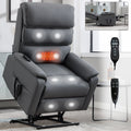 Grey Cat-Proof Leather Dual Motor Infinite Position Power Lift Recliner Chair