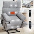 Grey Heat Massage Dual Motor Electric Power Lift Recliner