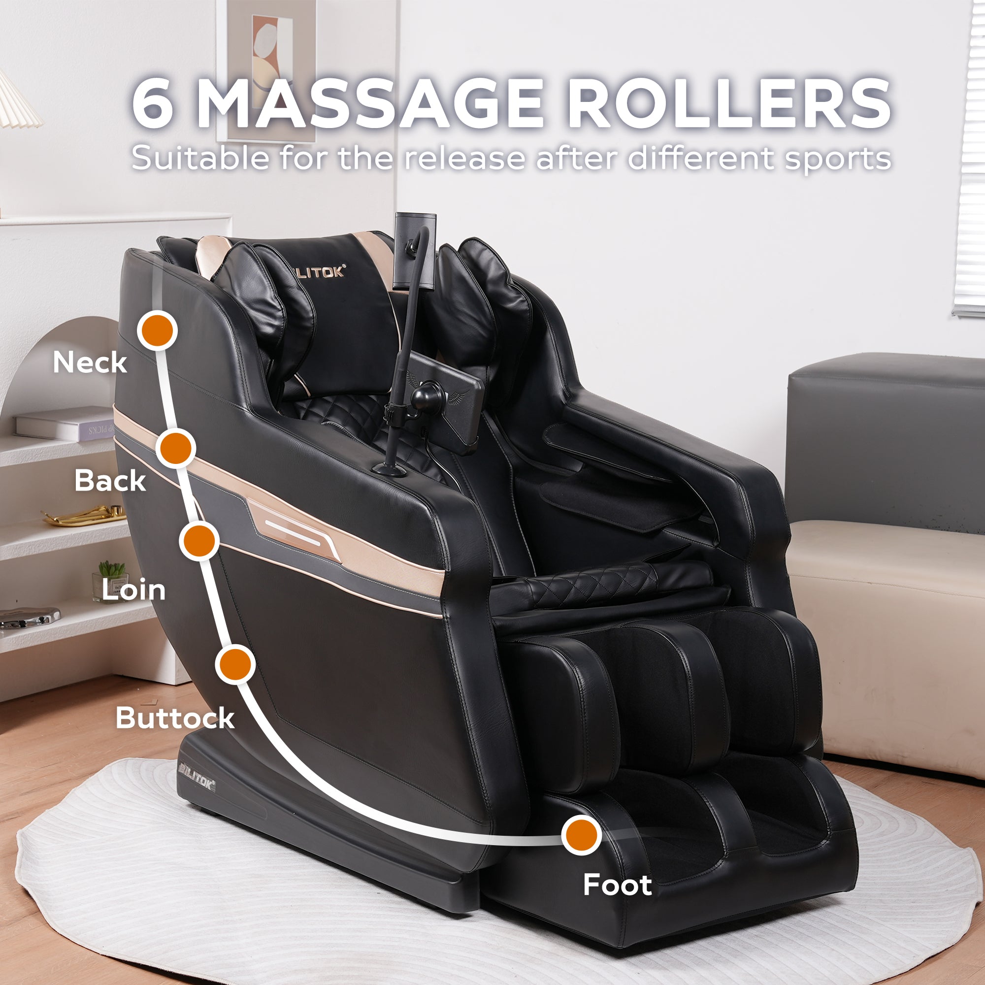 Massage Chair Recliner with Zero Gravity and Full Body Air Pressure