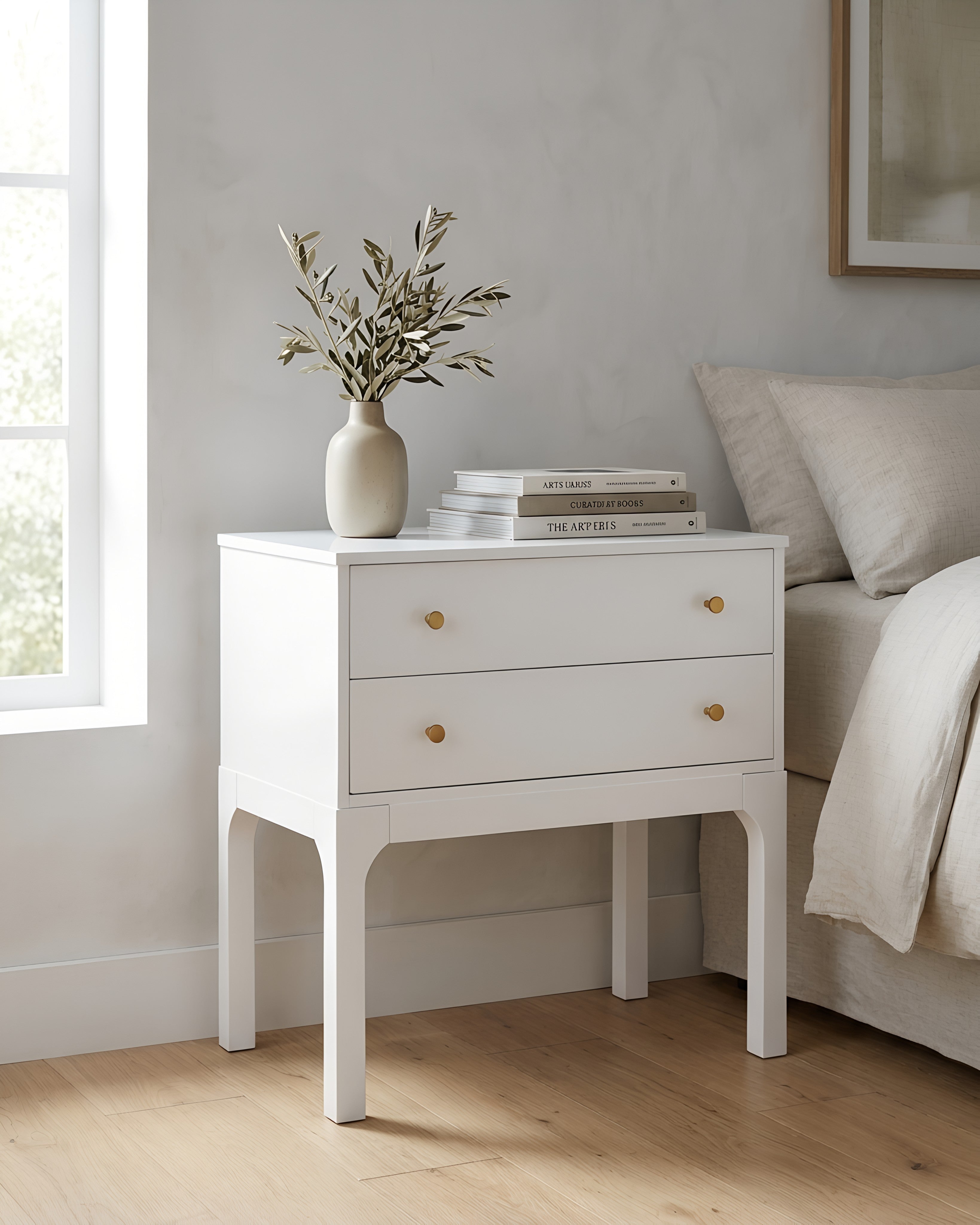 Alonso 2-Drawer Modern Nightstand
