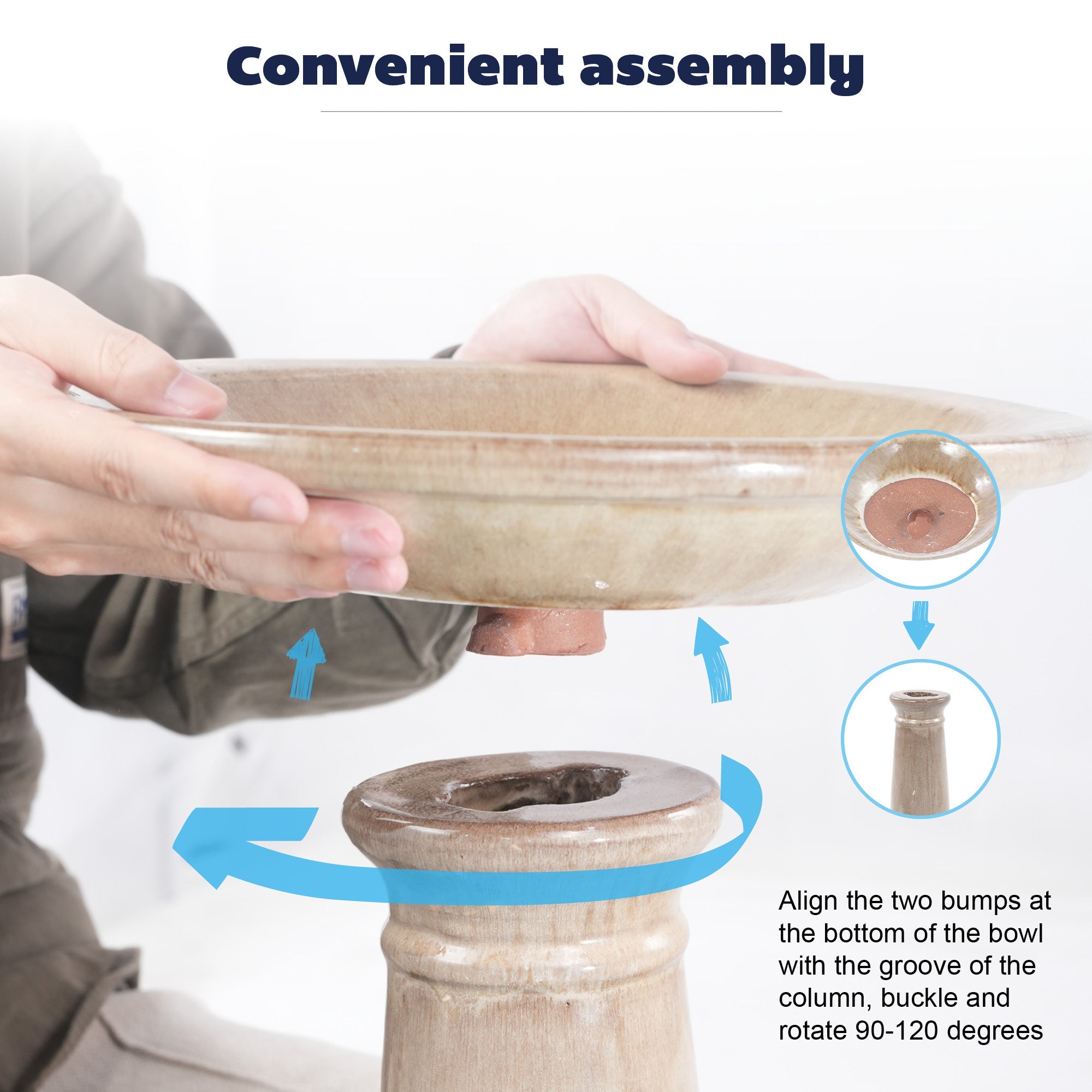Ceramic Bird Bath for Outdoor Garden