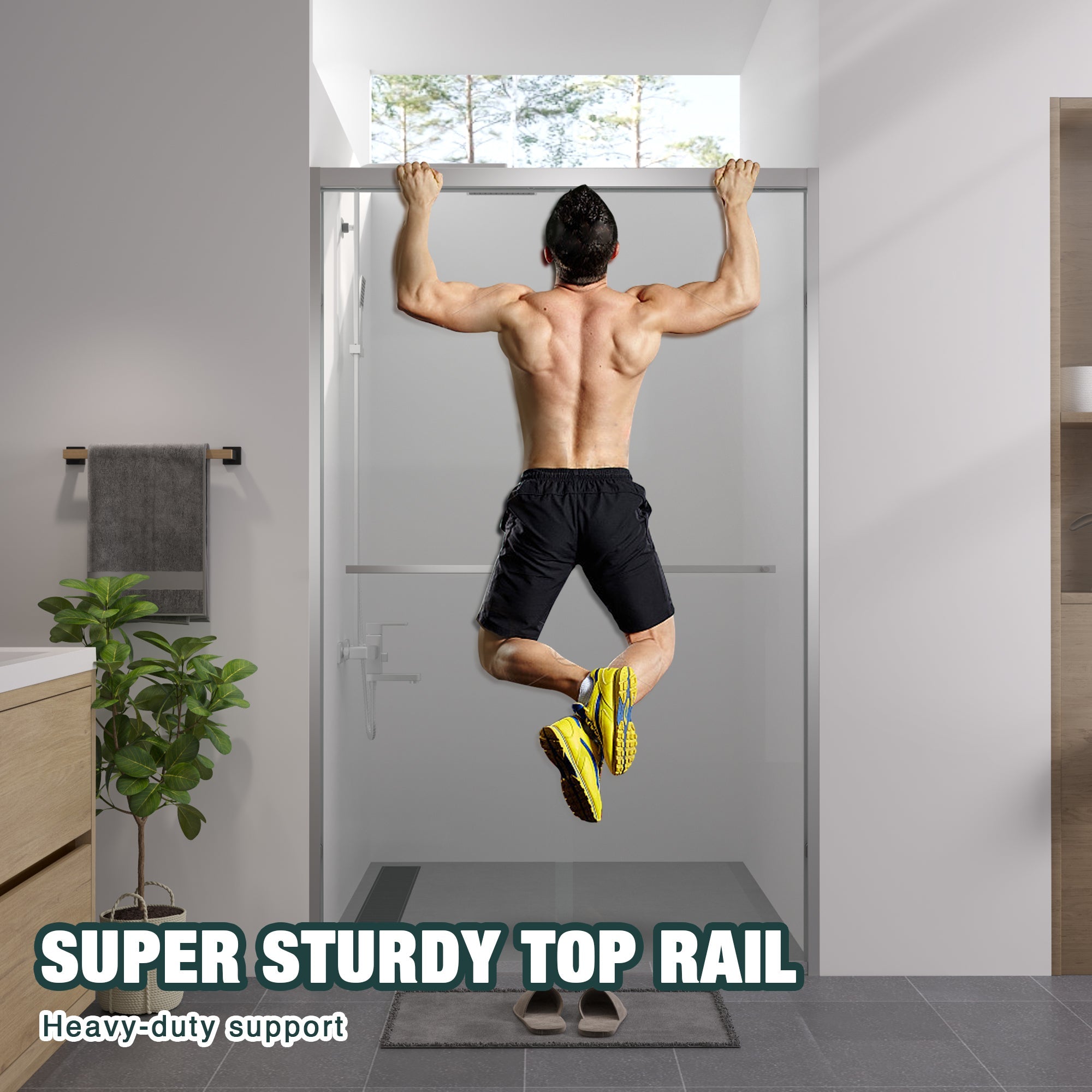 Premium Aluminum Frame Double Sliding Shower Door