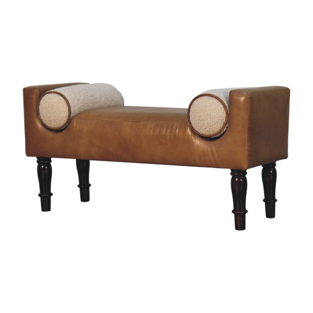 Solid Wood Chester Buffalo Bench, Upholstered