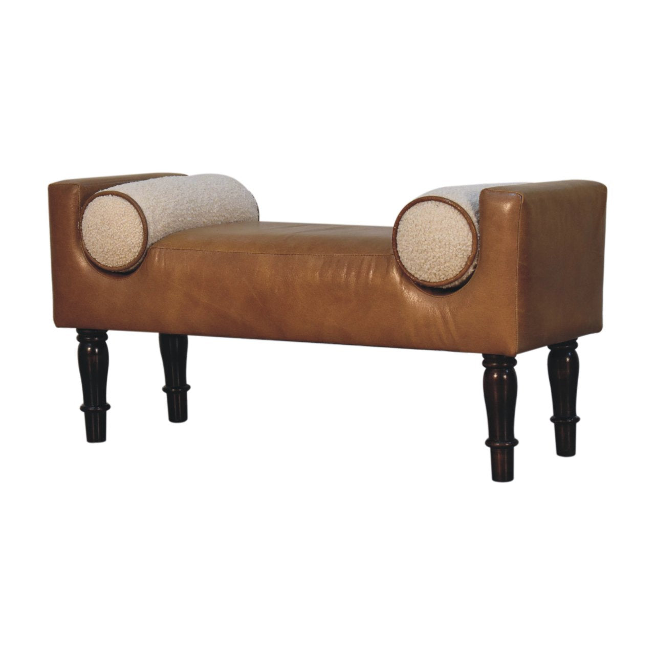 Solid Wood Chester Buffalo Bench, Upholstered