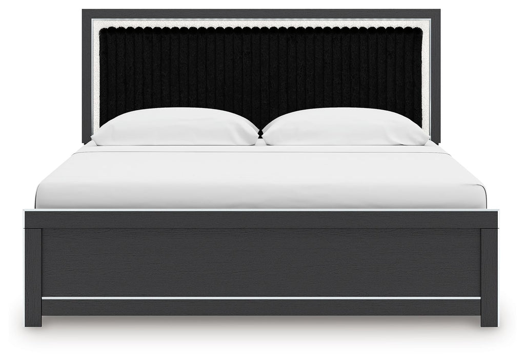 Zuraleus - Upholstered Panel Platform Bed With Roll Slats