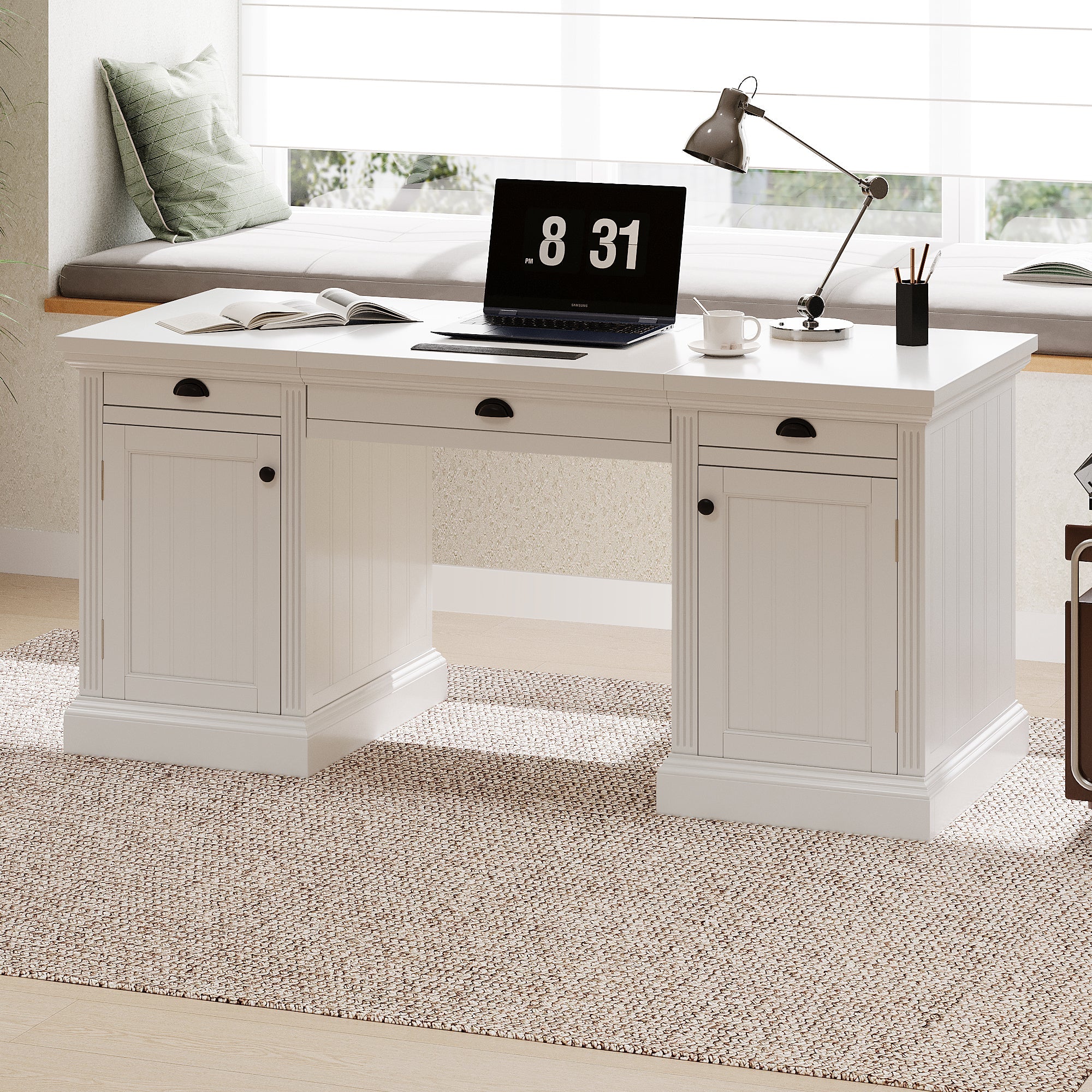 67" Modern Executive Desk with Storage