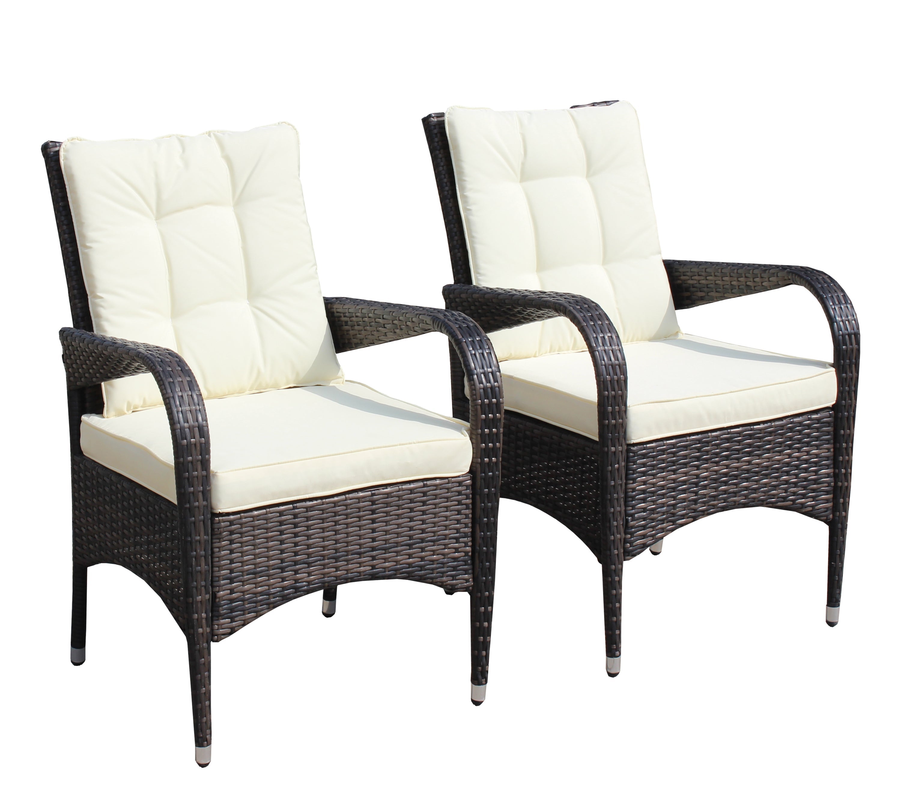 2-Piece Liberatore Dining Chairs with Beige Cushions