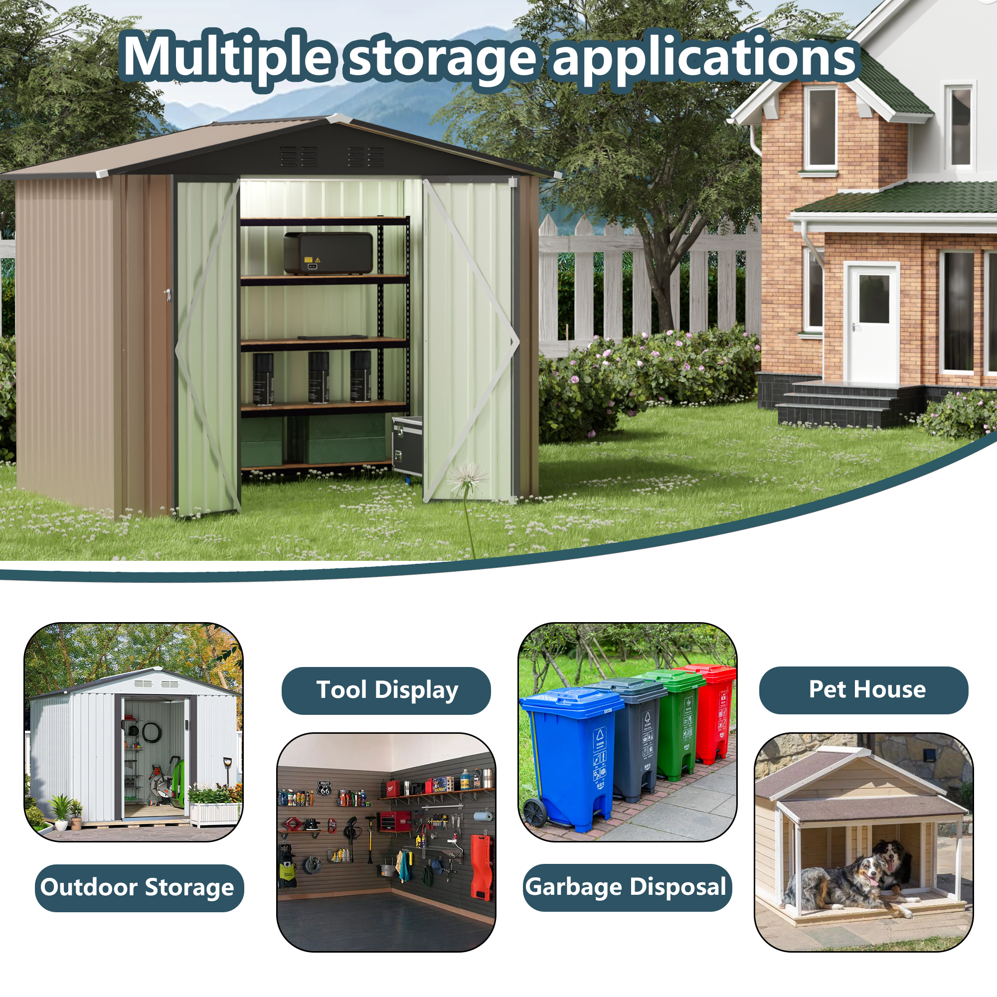 8FT x 6FT Garden Shed with Apex Roof