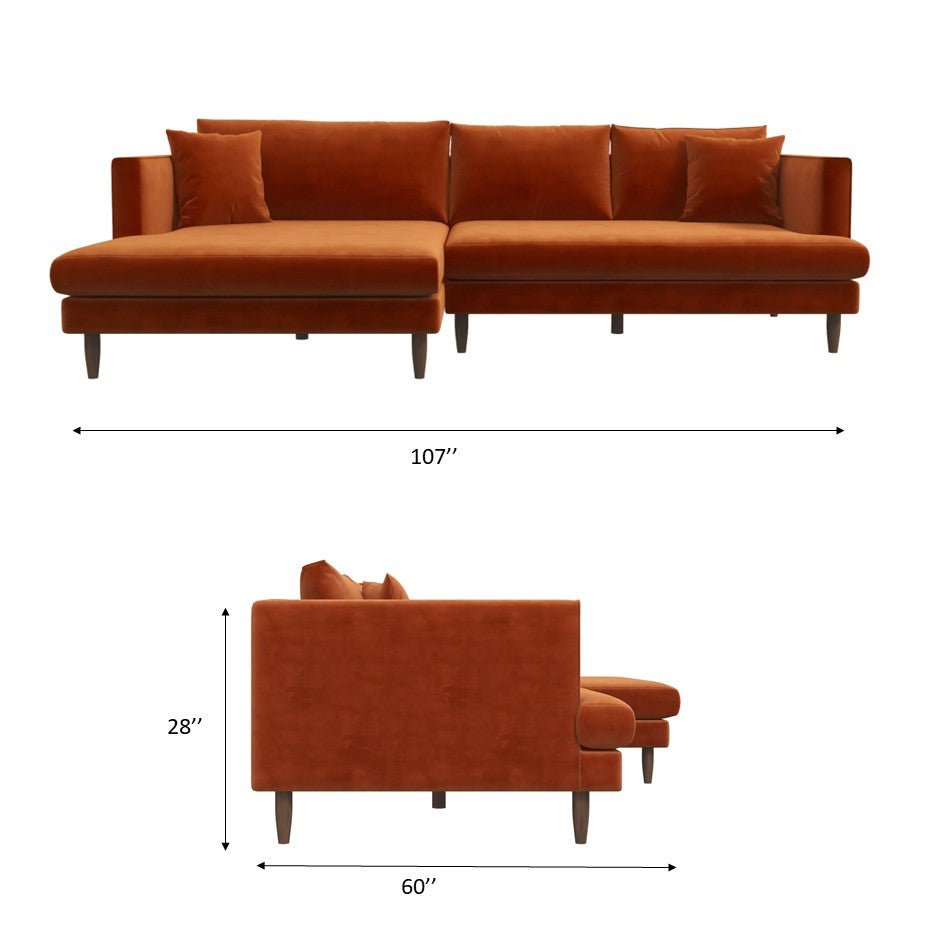 Blake L-Shaped Dark Sectional Sofa