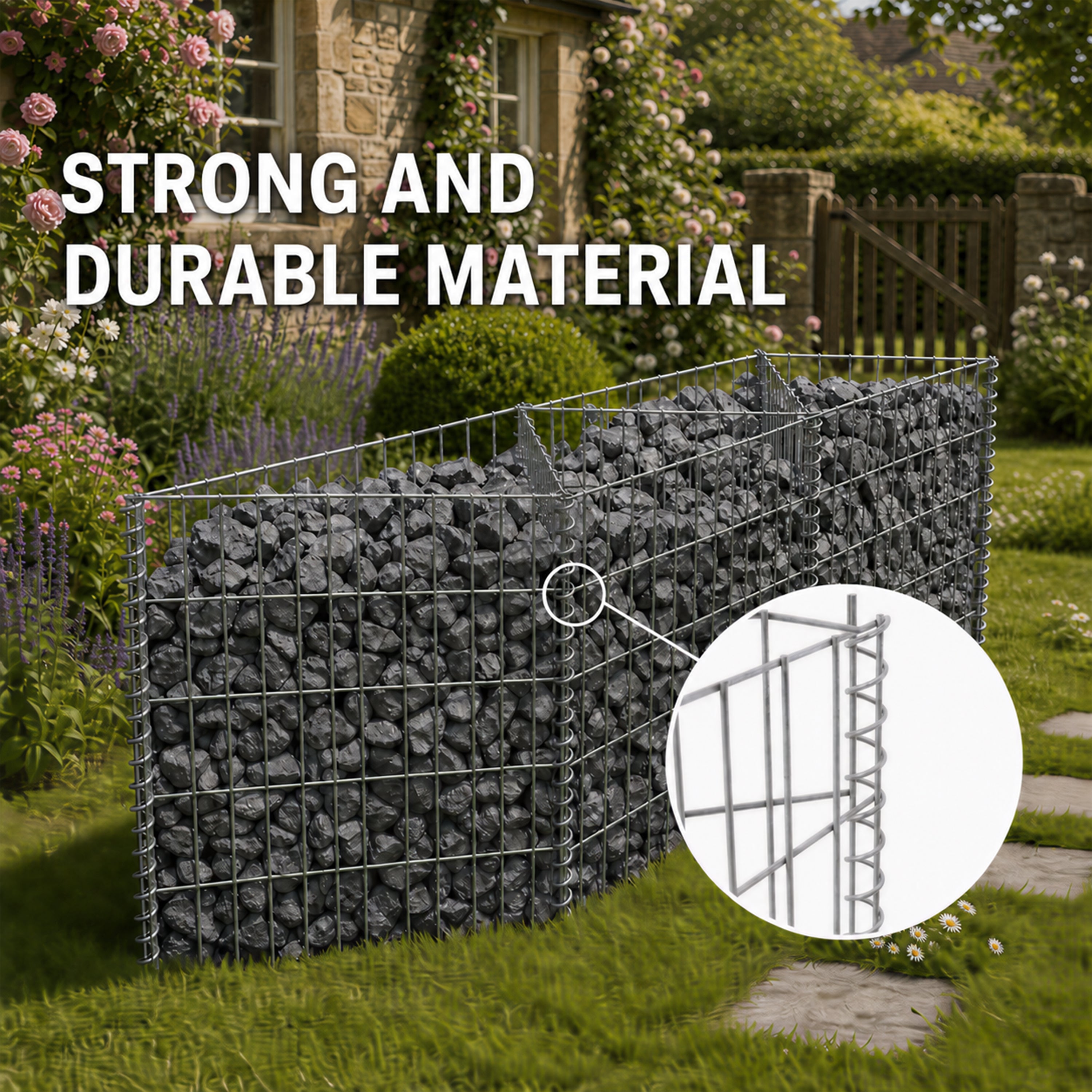 Galvanized Steel Gabion Basket with 3 Compartments