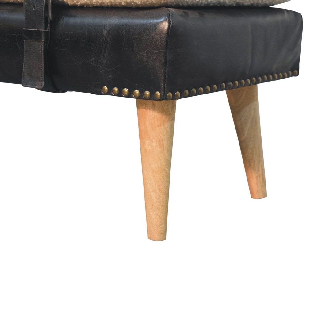 Bouclé Buffalo Hide Bench
