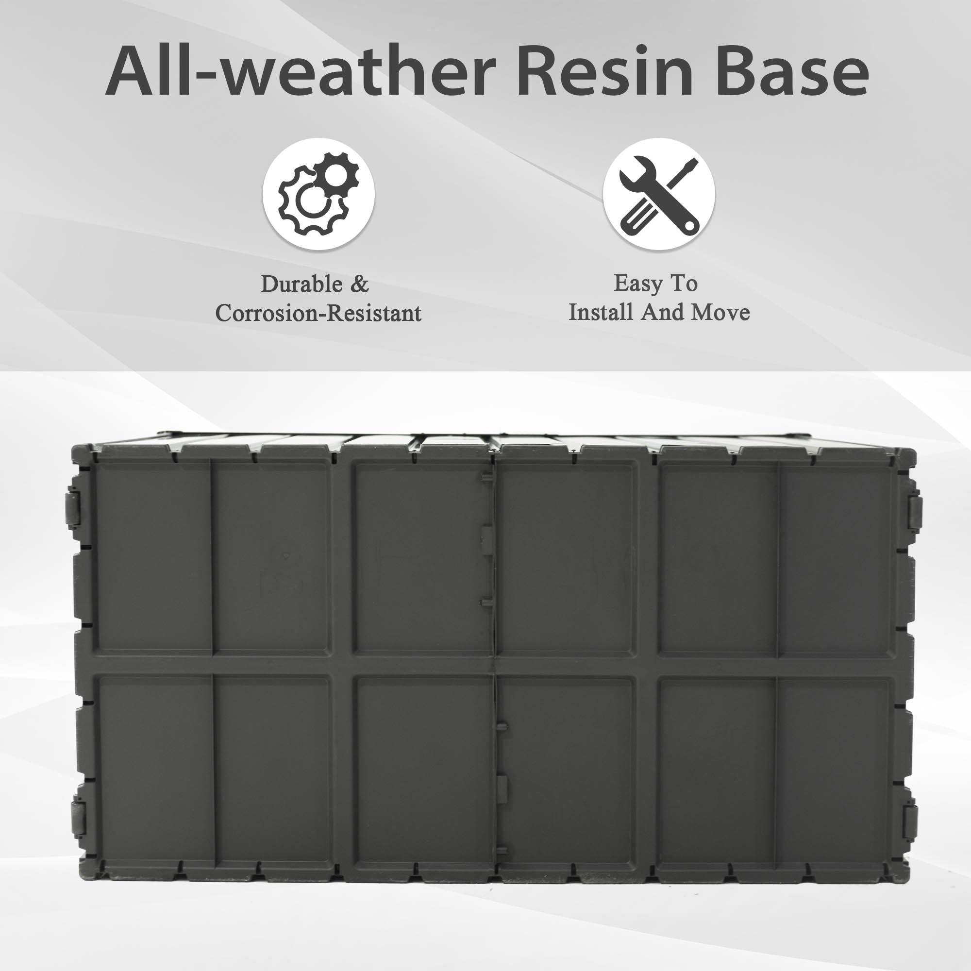 100 Gallon Outdoor Storage Deck Box - Waterproof, Lockable, Dark Gray