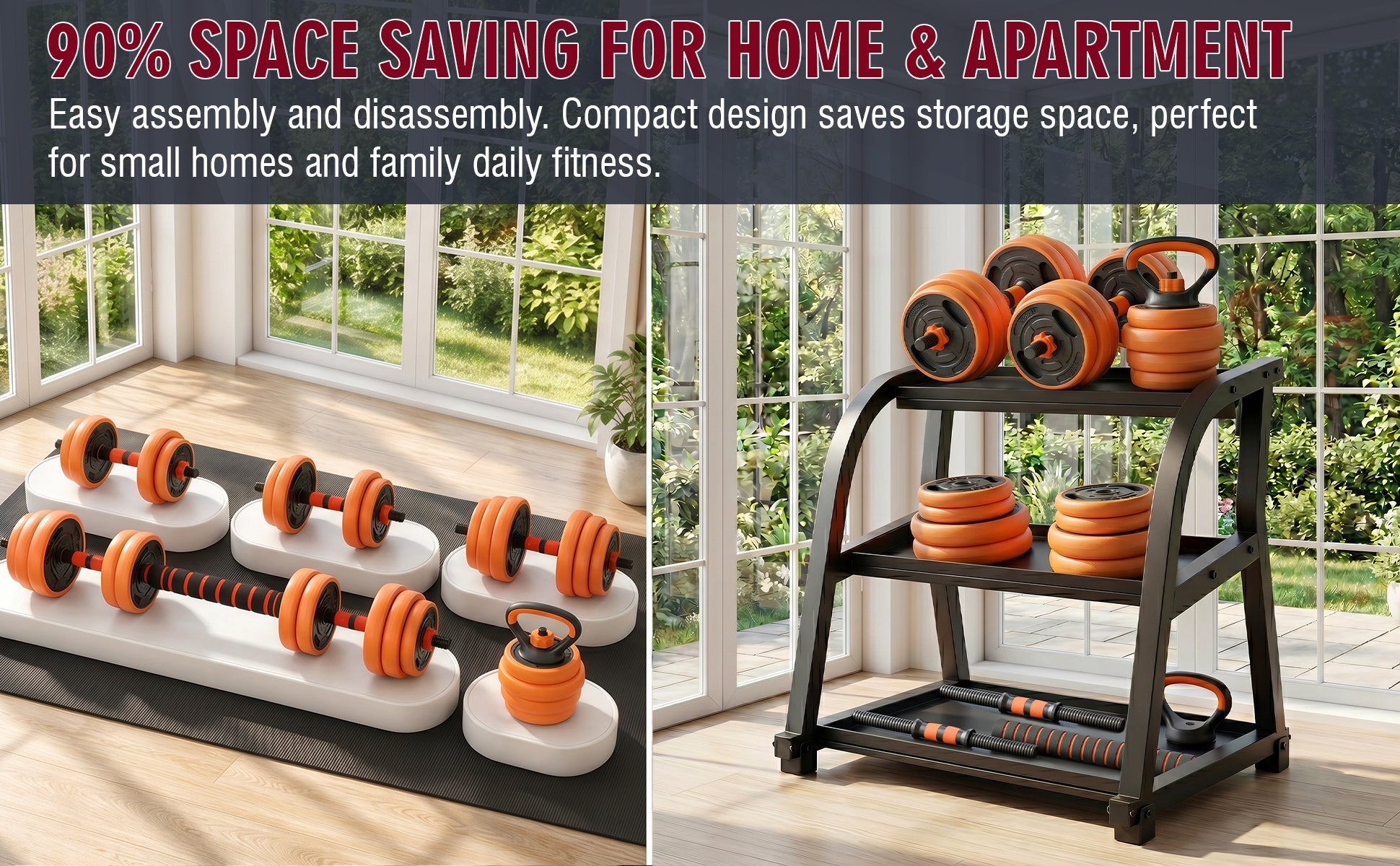 66LB Adjustable Dumbbell Set
