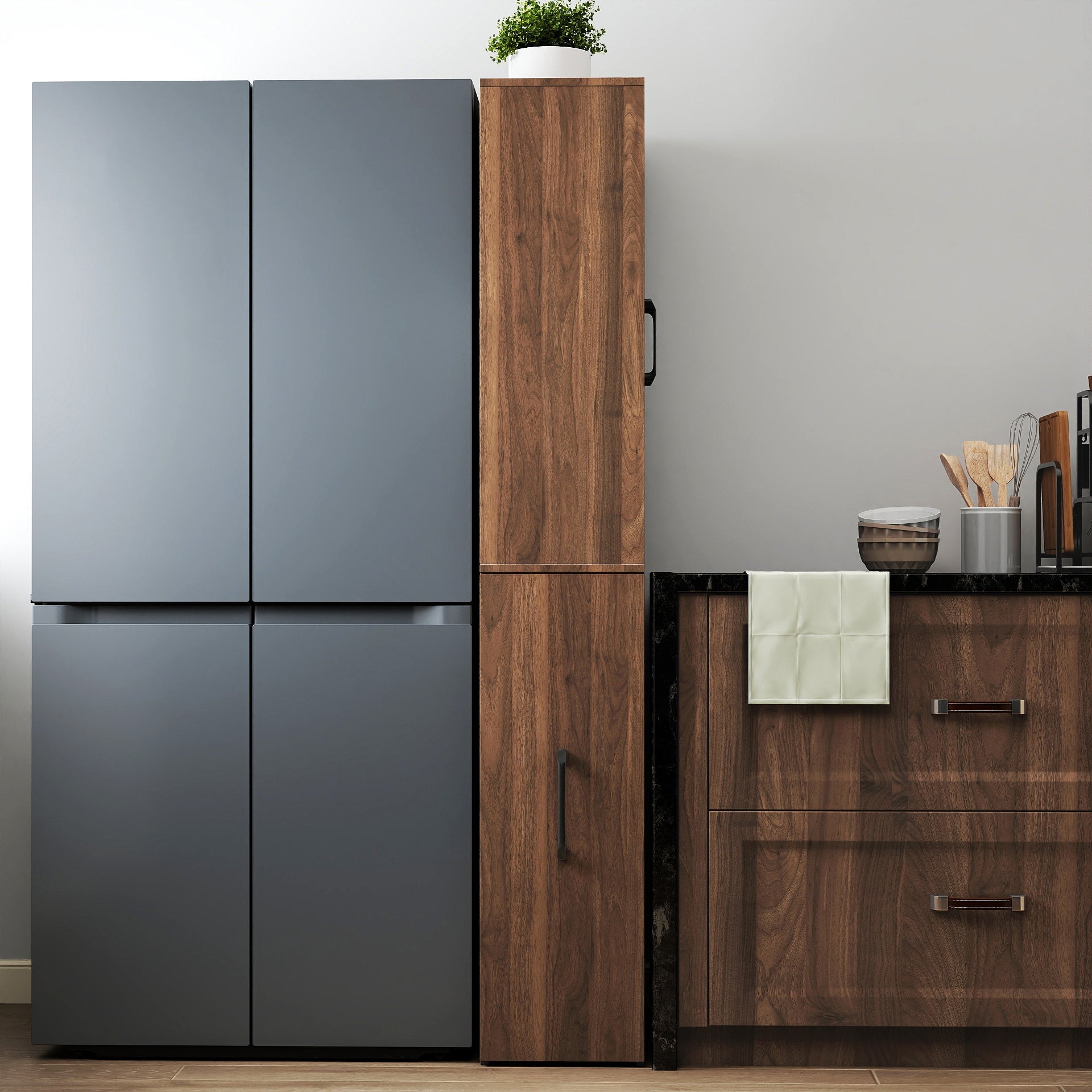 70.87" High Display Storage Cabinet with Multi-Tier Shelves and Glass Doors