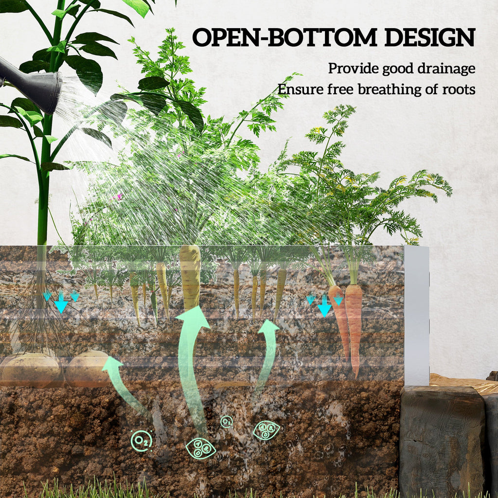 Outsunny 95" x 36" Galvanized Raised Garden Bed