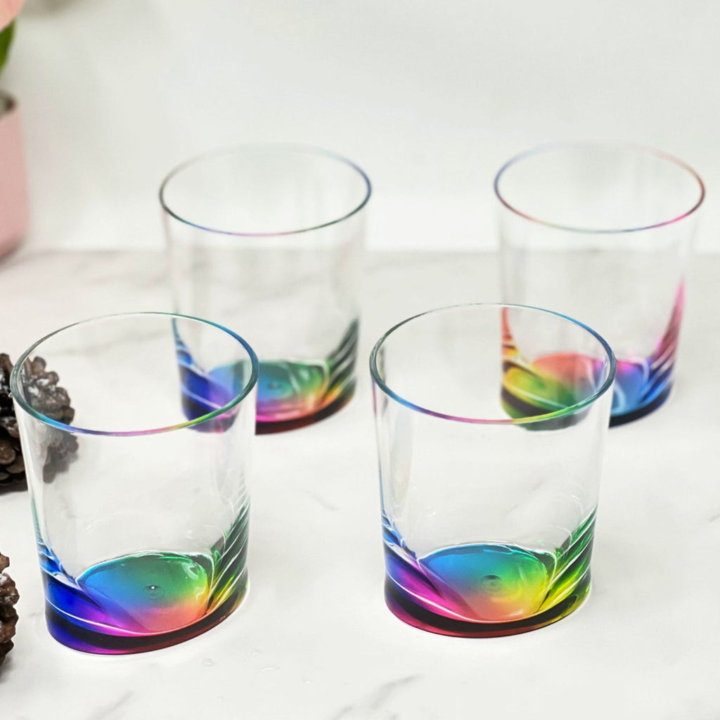 Halo - Oval Acrylic Glasses Drinking (Set of 4) Dof, Bpa Free Plastic Tumblers (12Oz) - Clear