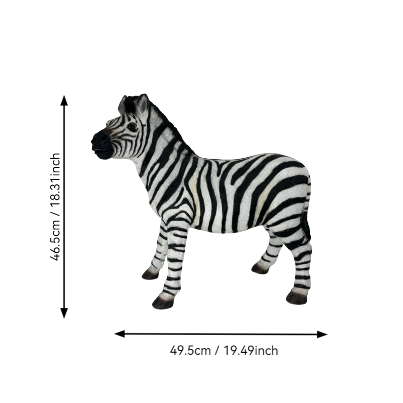 18.31" H x 19.49" L Simulated Zebra Garden Statue