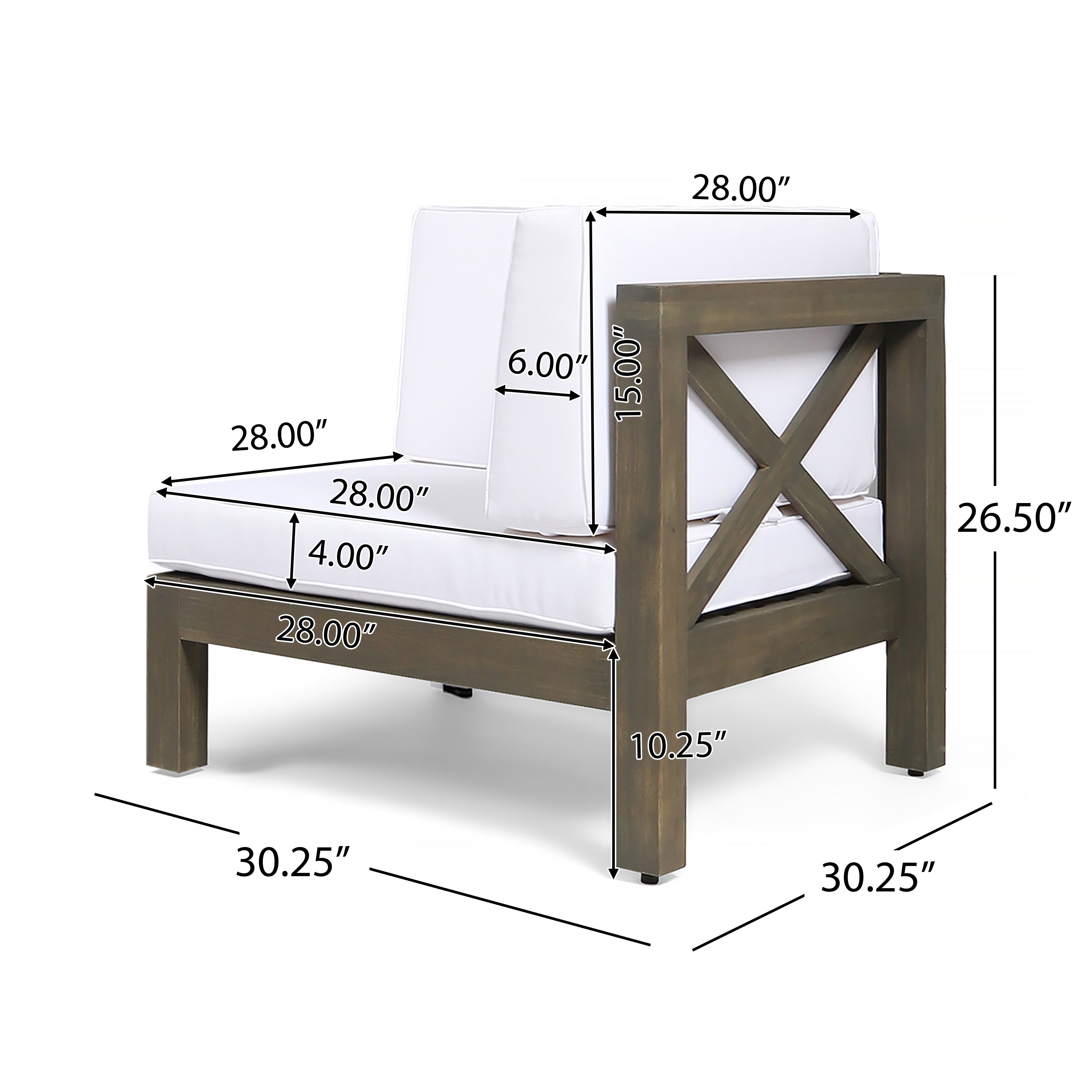 Brava X-Back 2-Seater Sectional Loveseat with Coffee Table